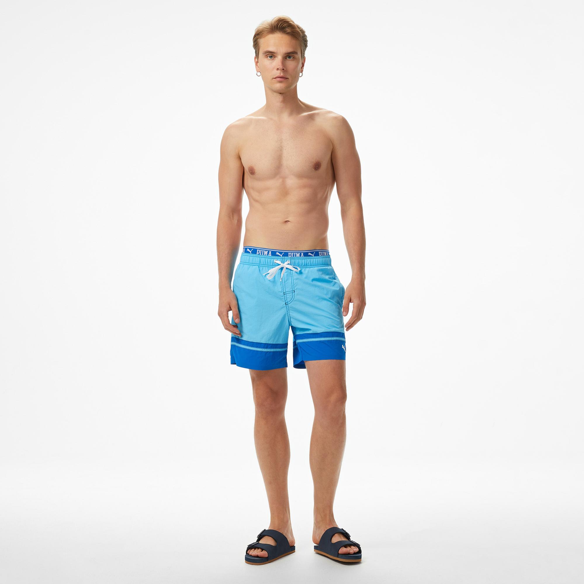 Puma Colorblock Mid Erkek Mavi Mayo