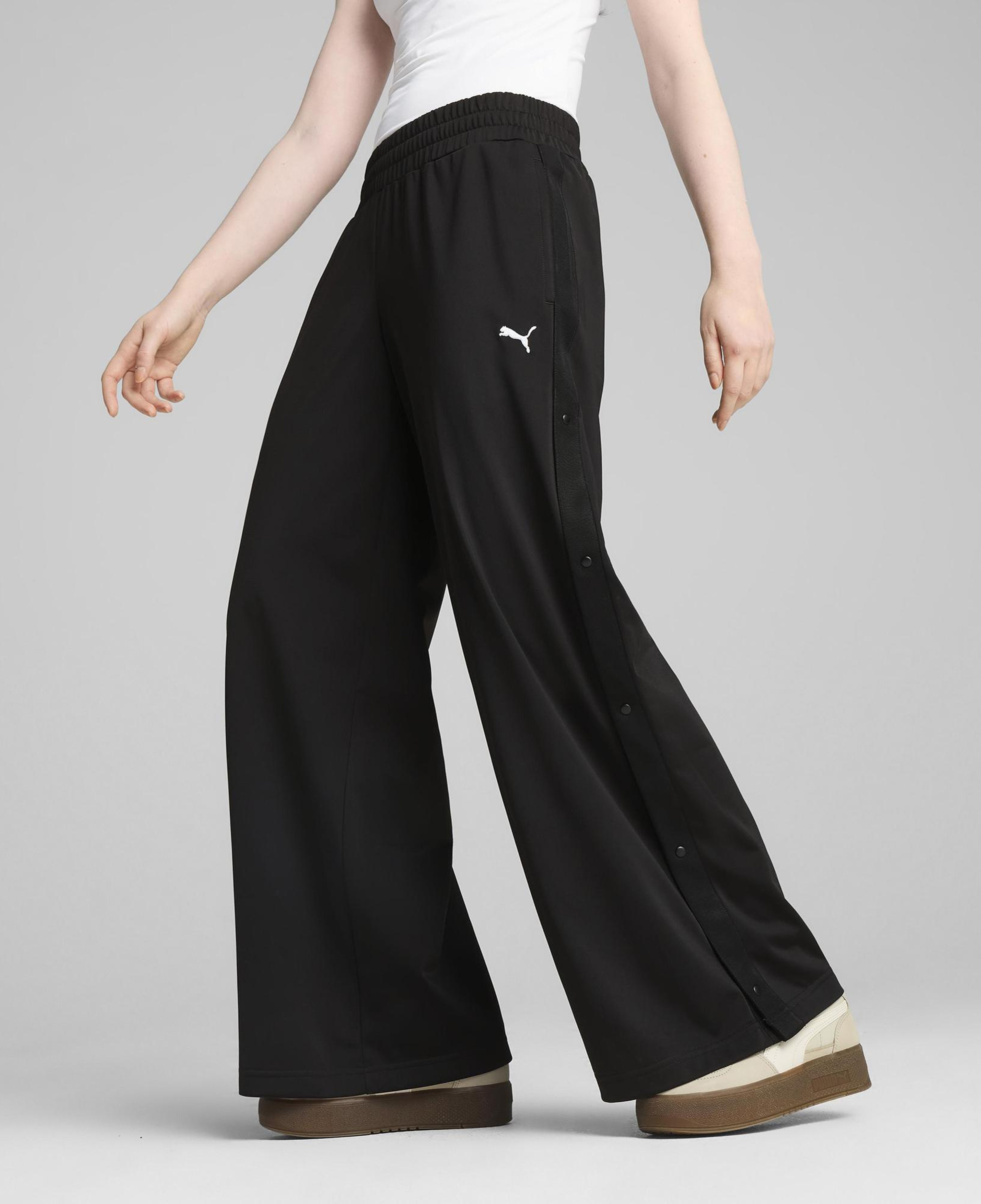 Puma Wardrobe Essentials Low Rise Kadın Siyah Popper Eşofman Altı