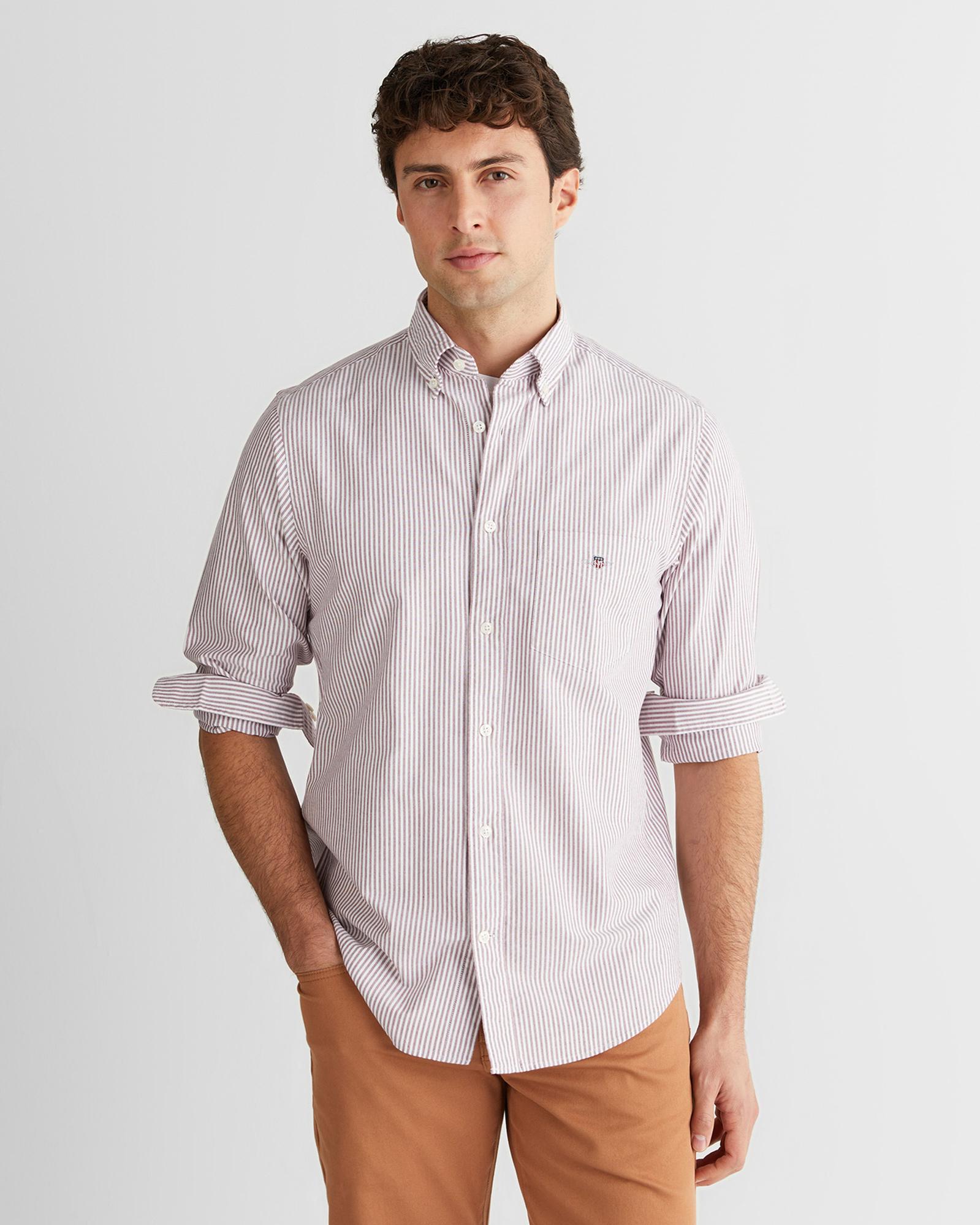 GANT Erkek Bordo Regular Fit Düğmeli Gömlek