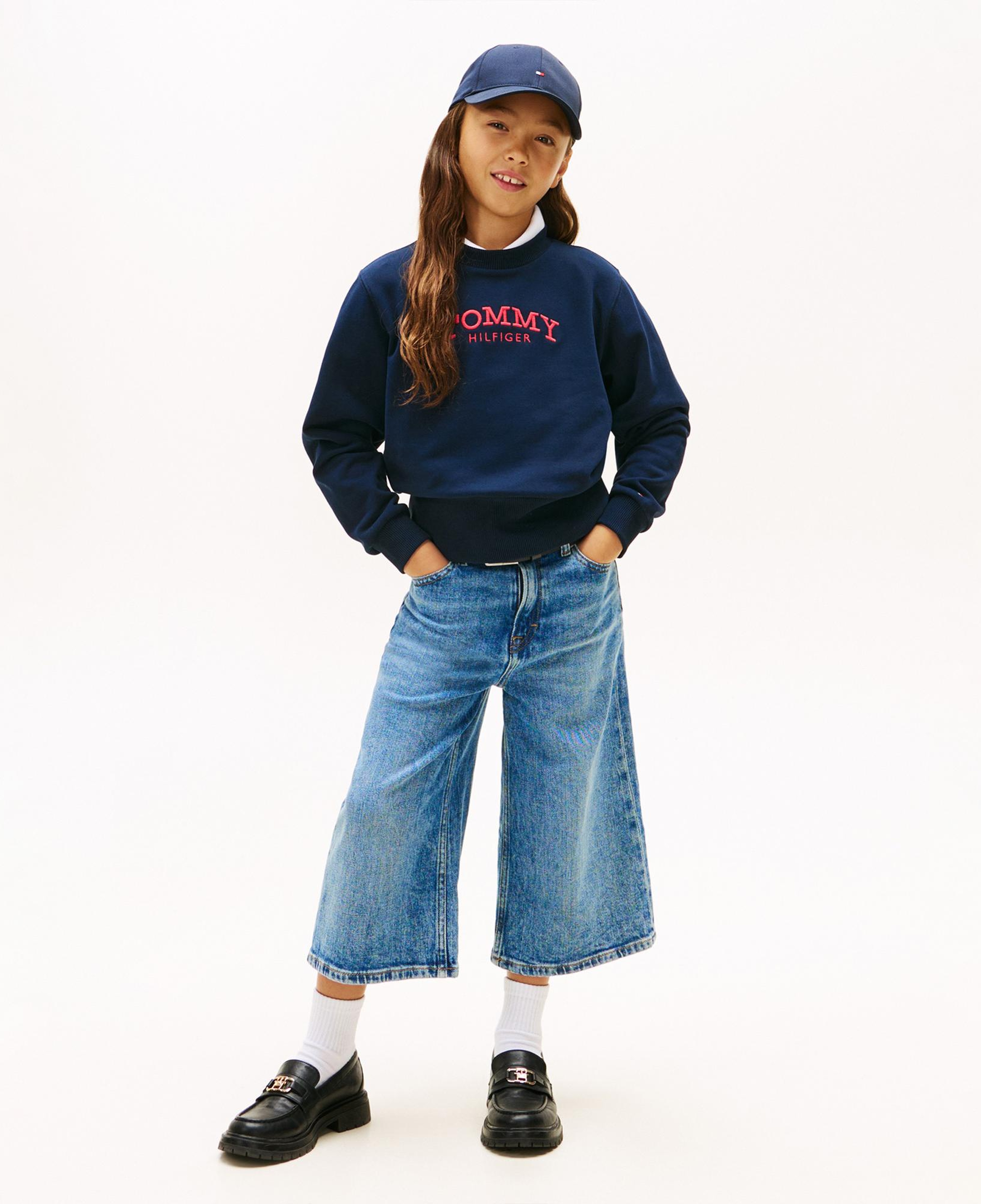 Tommy Hilfiger Crew Neck Çocuk Mavi Sweatshirt