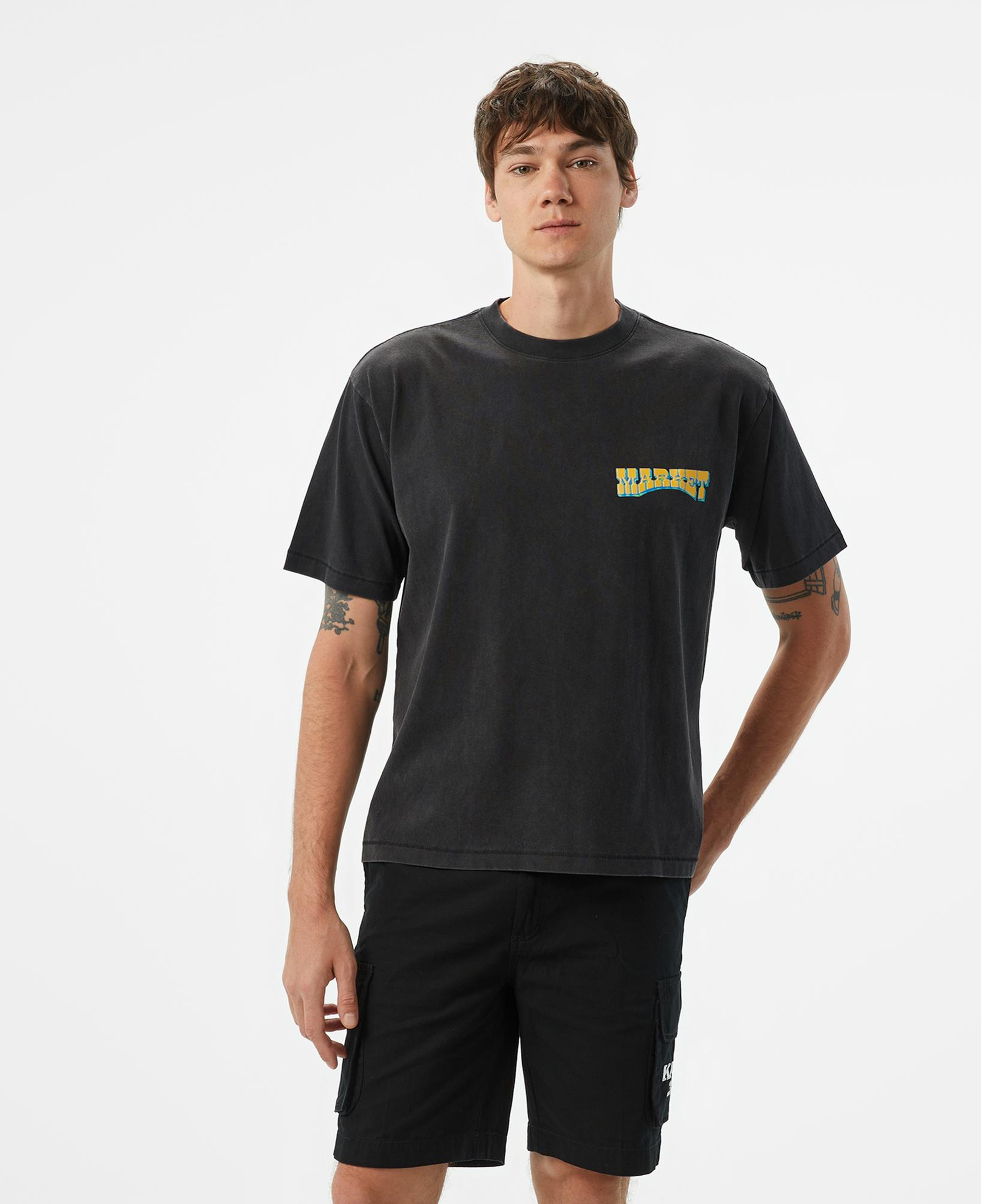 The Market 'Farmers' Unisex Siyah T-Shirt