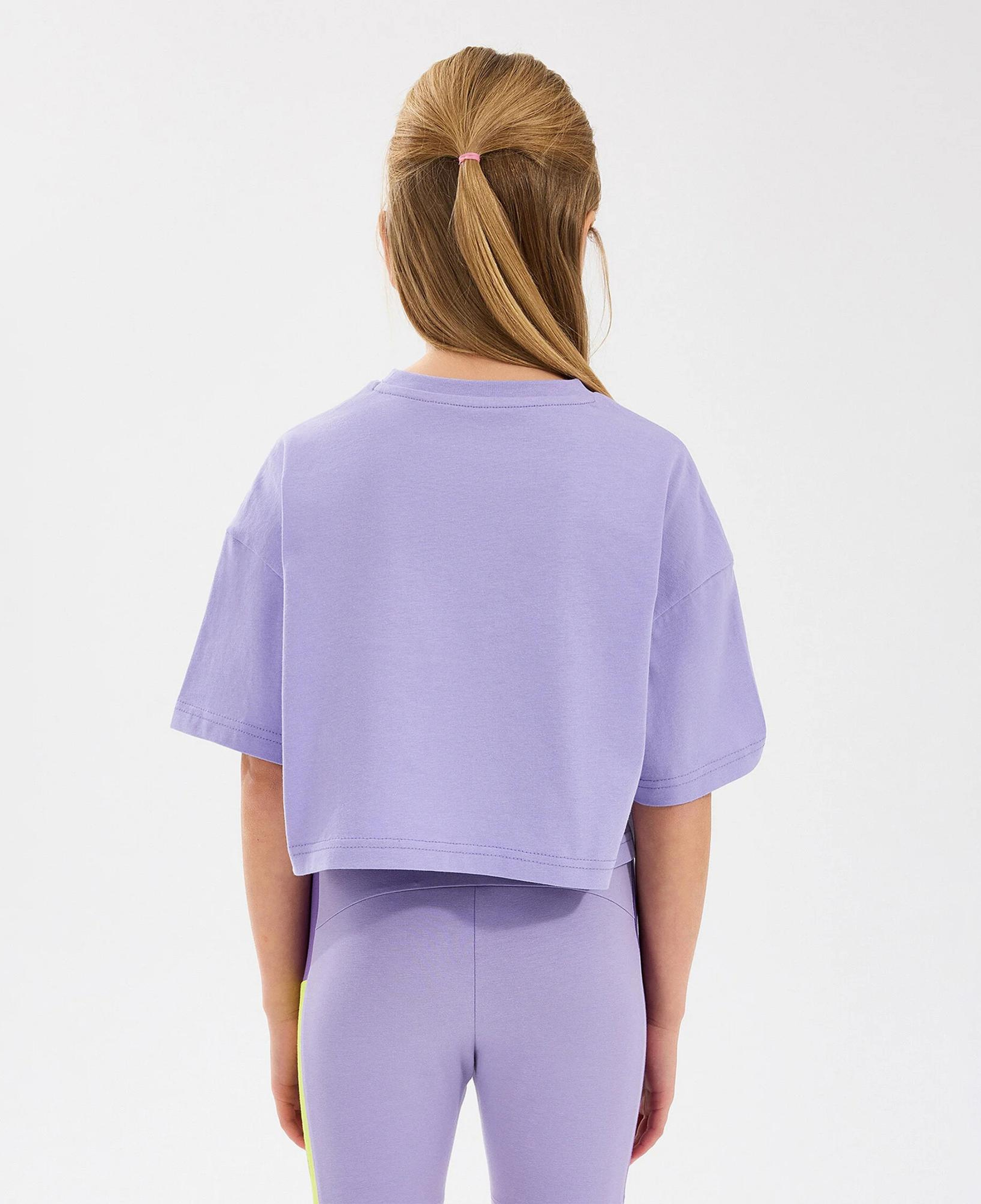 Skechers Graphic Cropped Çocuk Mor T-Shirt