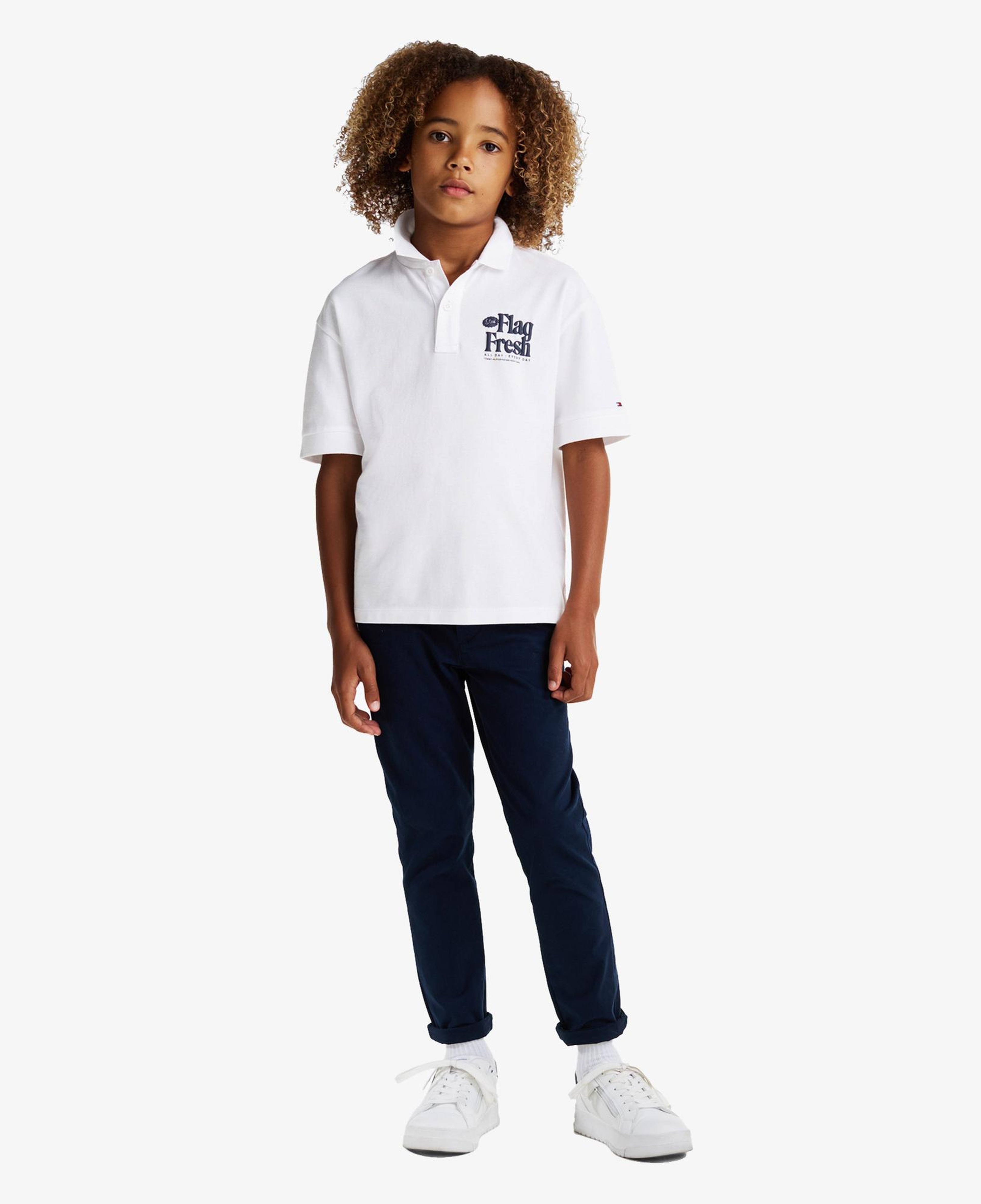 Tommy Jeans Flag Fresh Çocuk Beyaz Polo
