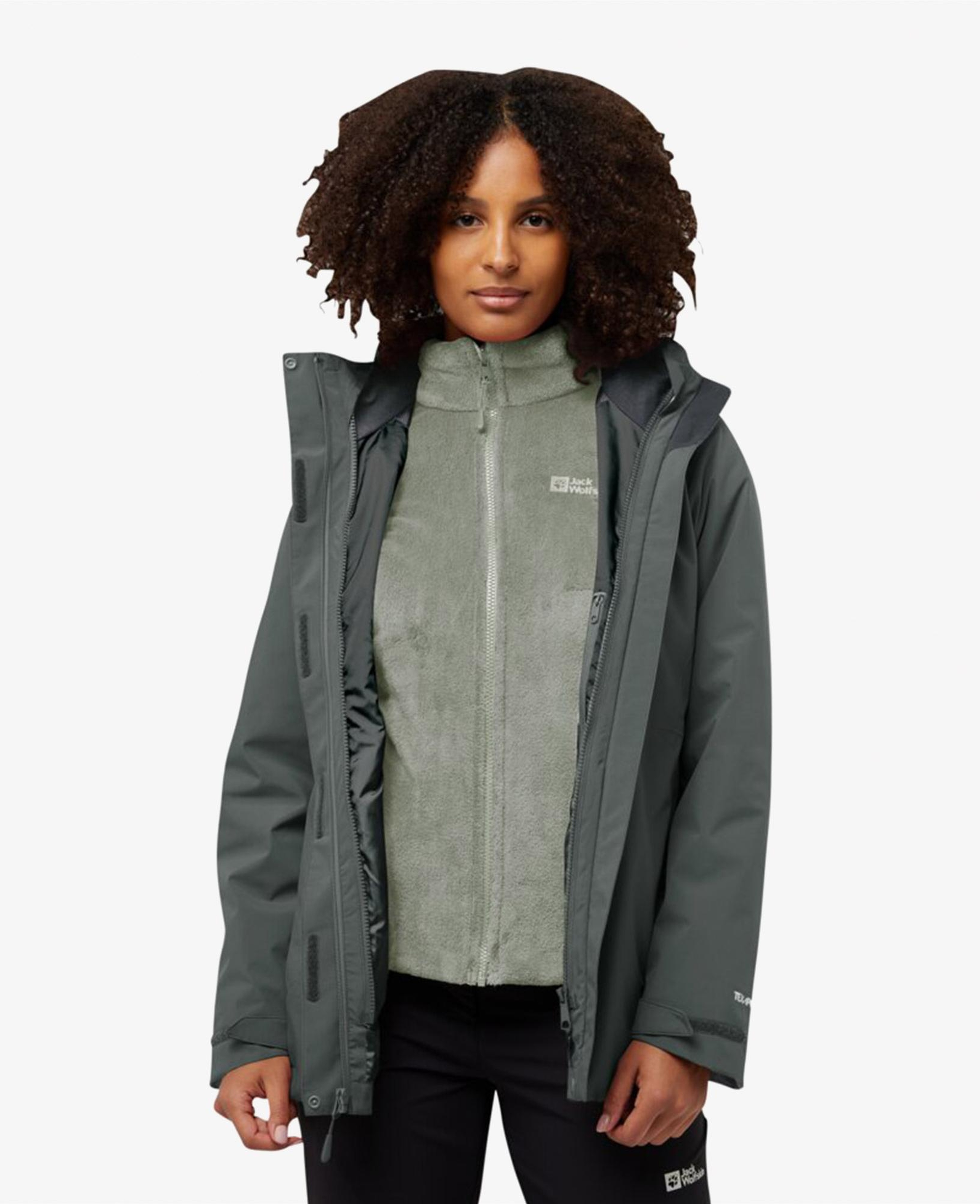 Jack Wolfskin Rotwand 3in1 Kadın Yeşil Ceket