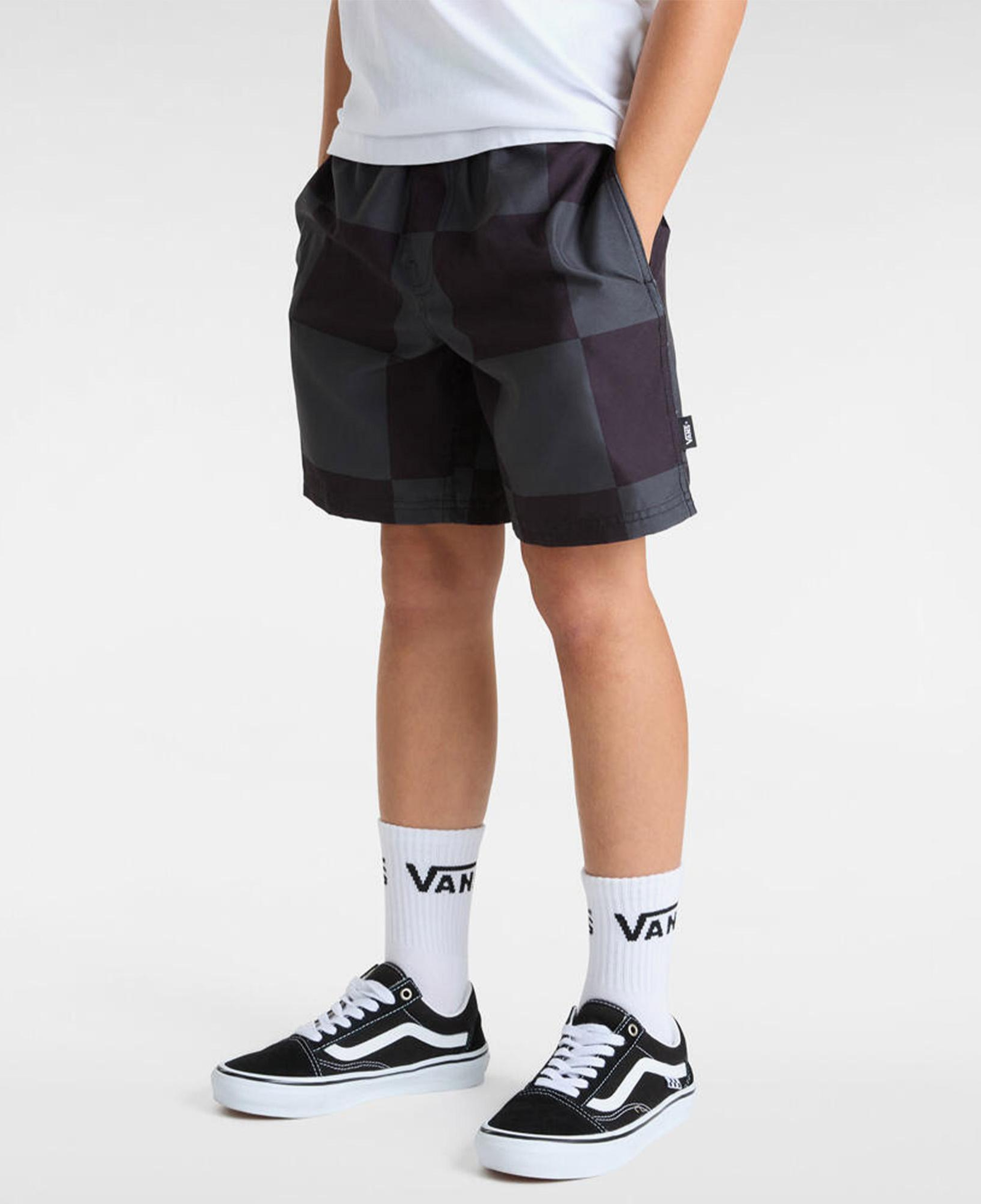 Vans Primary Checkerboard Çocuk Siyah Deniz Şortu