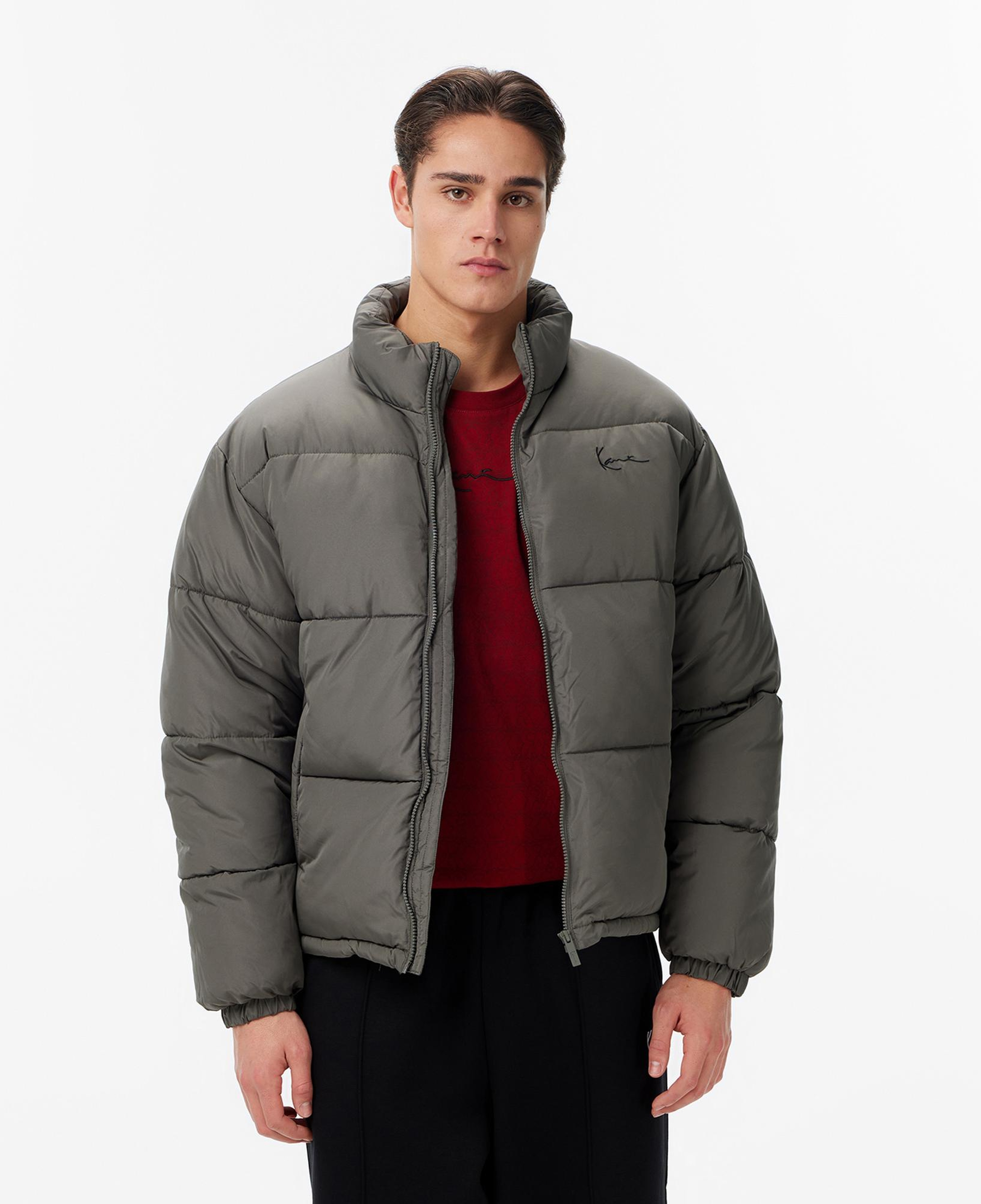 Karl Kani Small Signature Embossed Puffer Erkek Gri Mont
