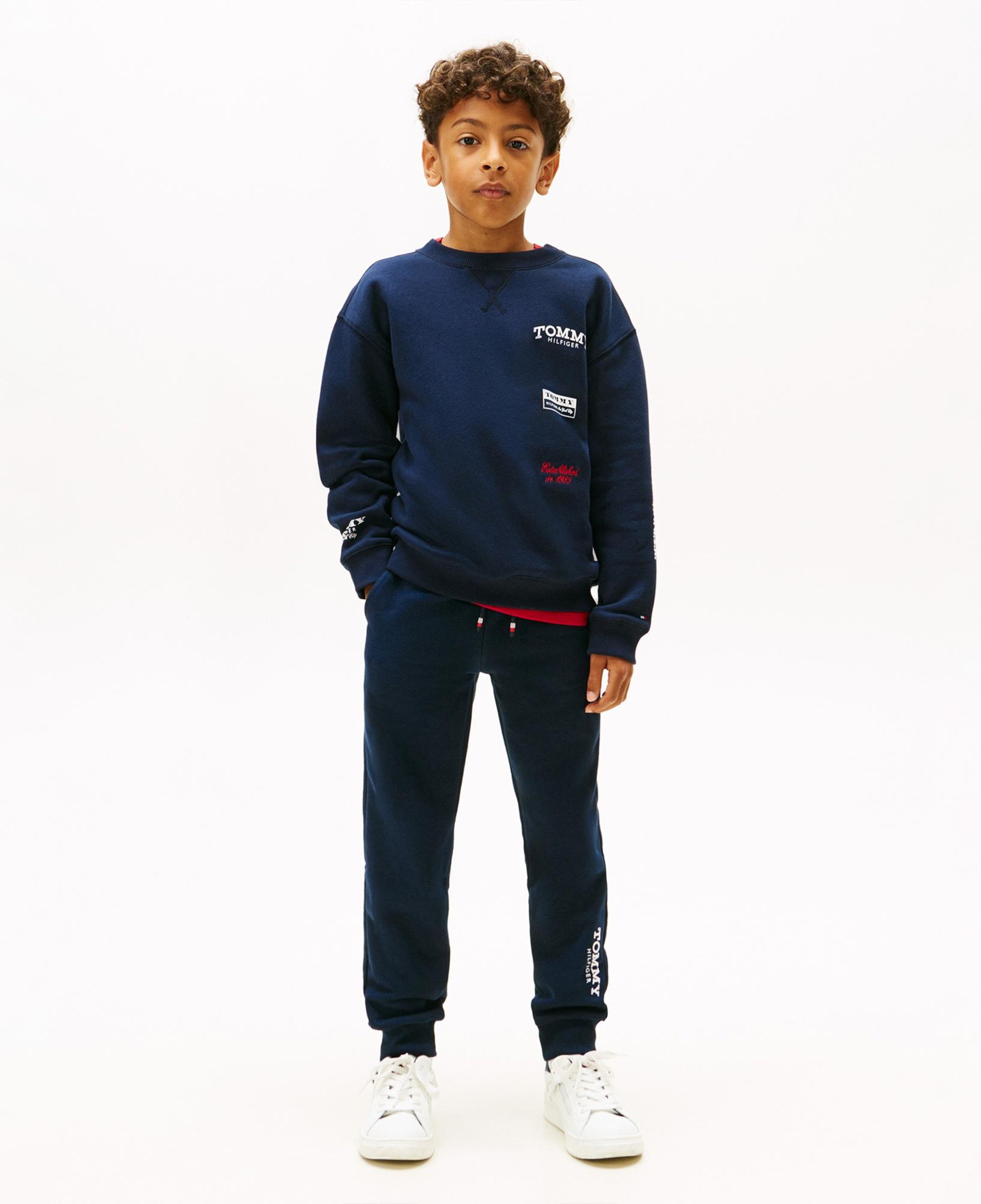 Tommy Hilfiger Monotype Print Graphic Çocuk Mavi Eşofman Altı