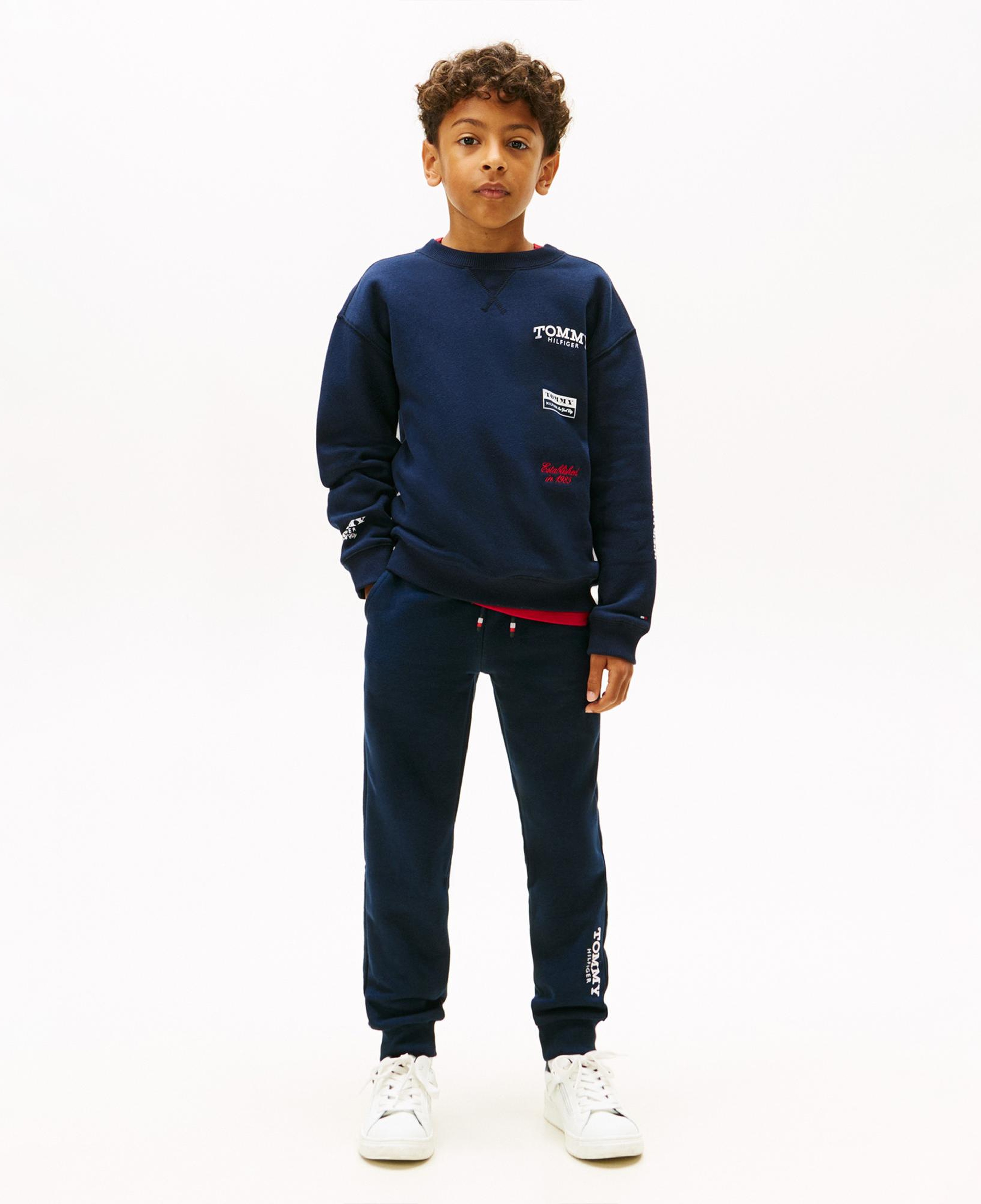 Tommy Hilfiger Monotype Print Graphic Çocuk Mavi Eşofman Altı