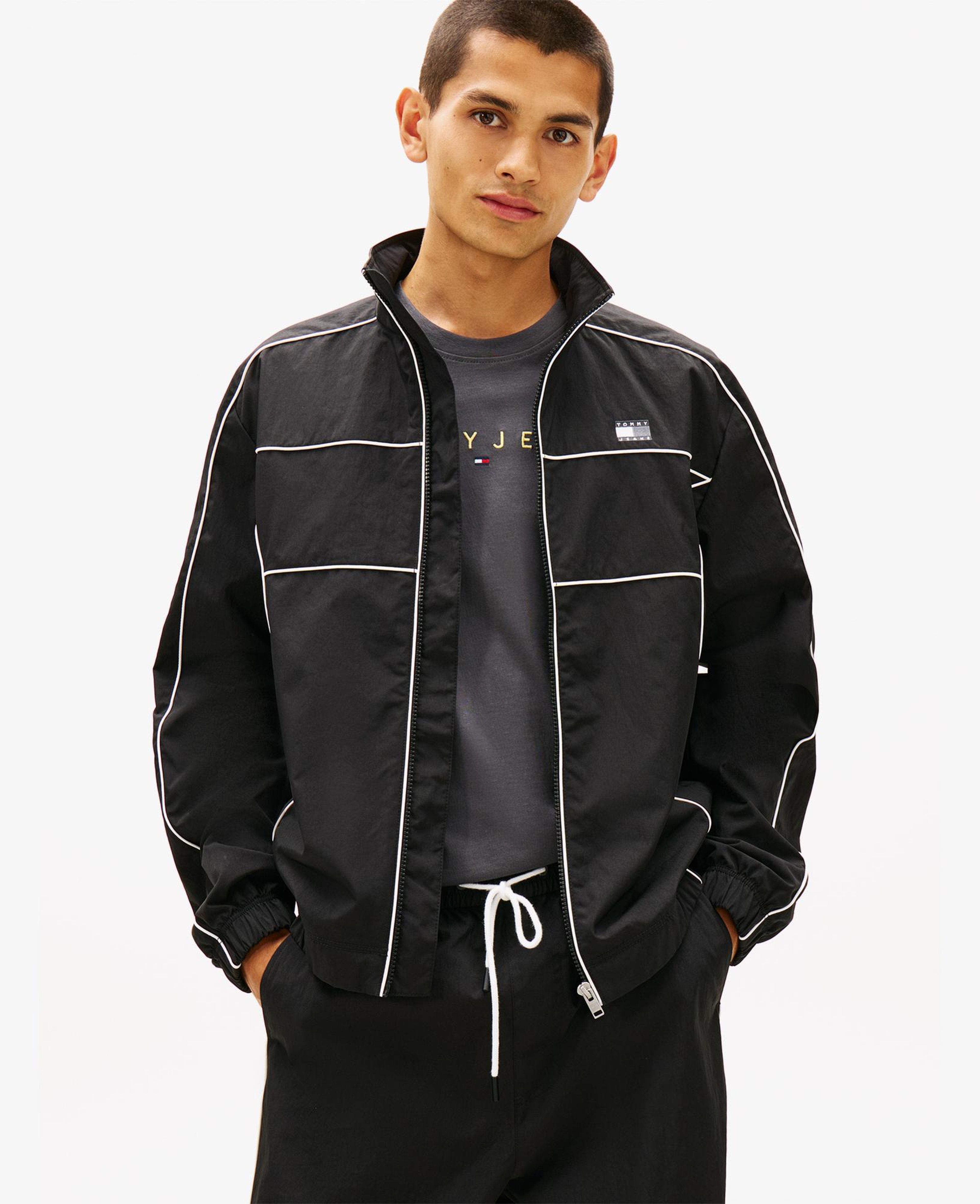 Tommy Hilfiger Jeans Piping Detail Flag Erkek Siyah Ceket