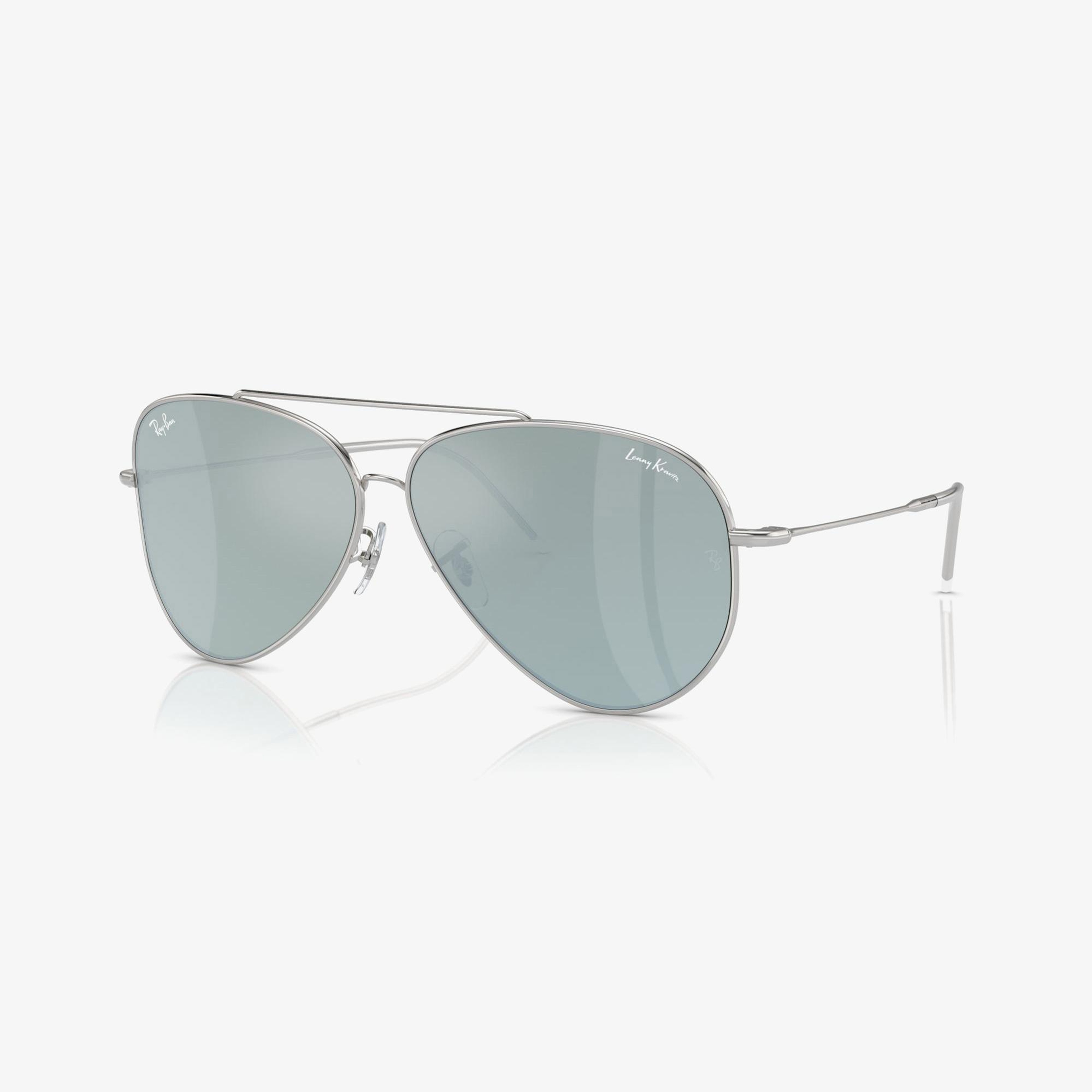 RAY-BAN Lenny Kravitz X Aviator Reverse Unisex Gümüş Güneş Gözlüğü