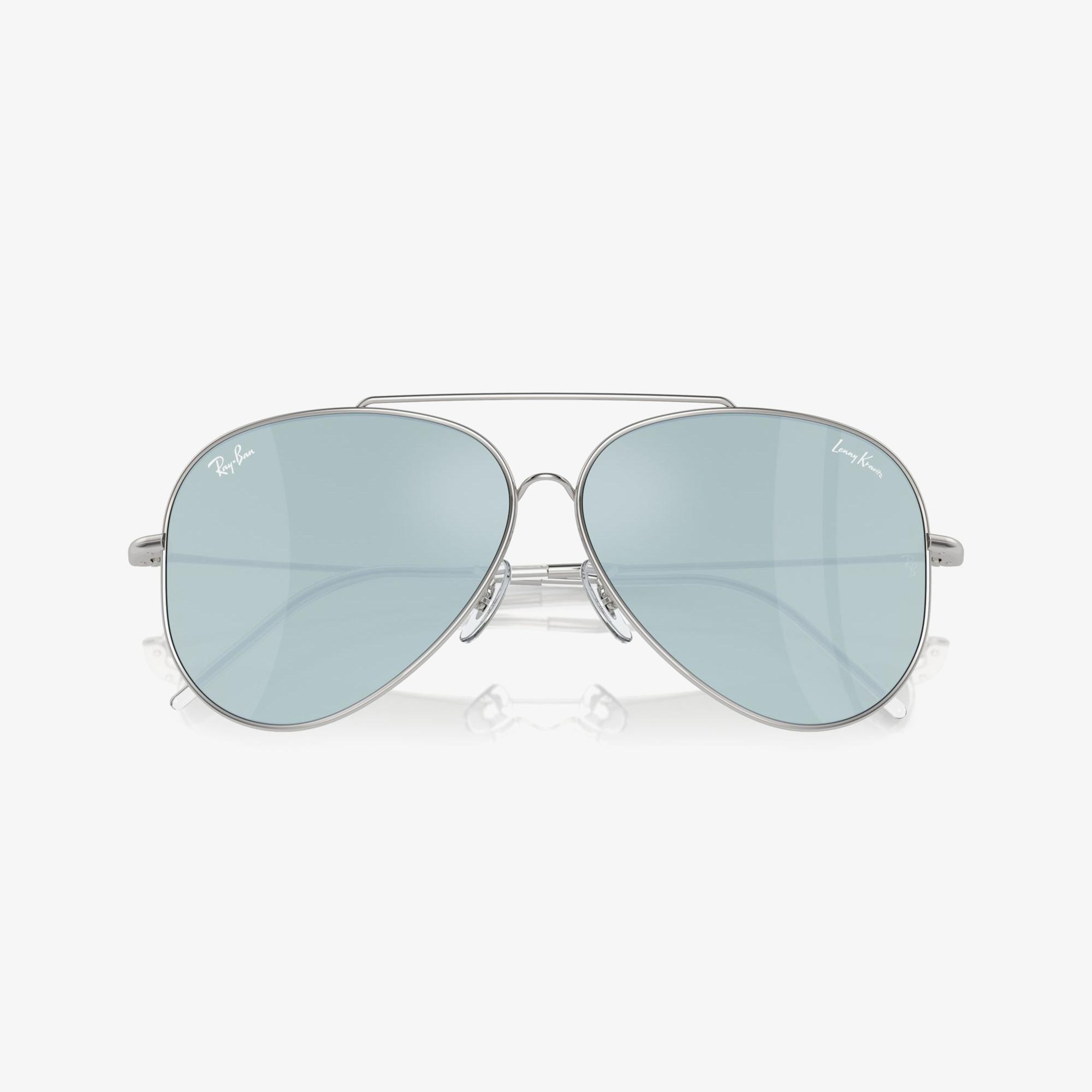 RAY-BAN Lenny Kravitz X Aviator Reverse Unisex Gümüş Güneş Gözlüğü