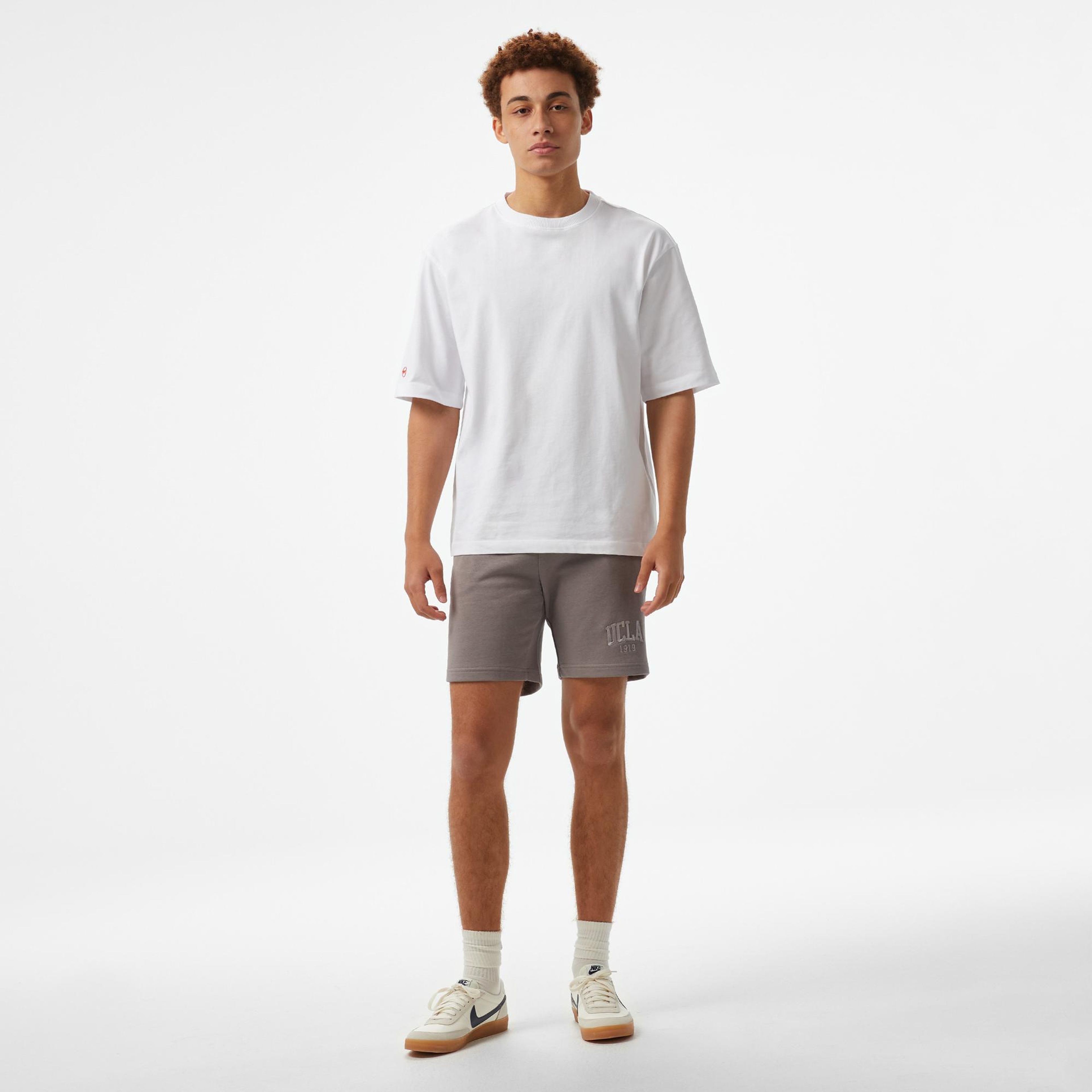 Ucla Nakışlı Standard Fit Erkek Gri Şort