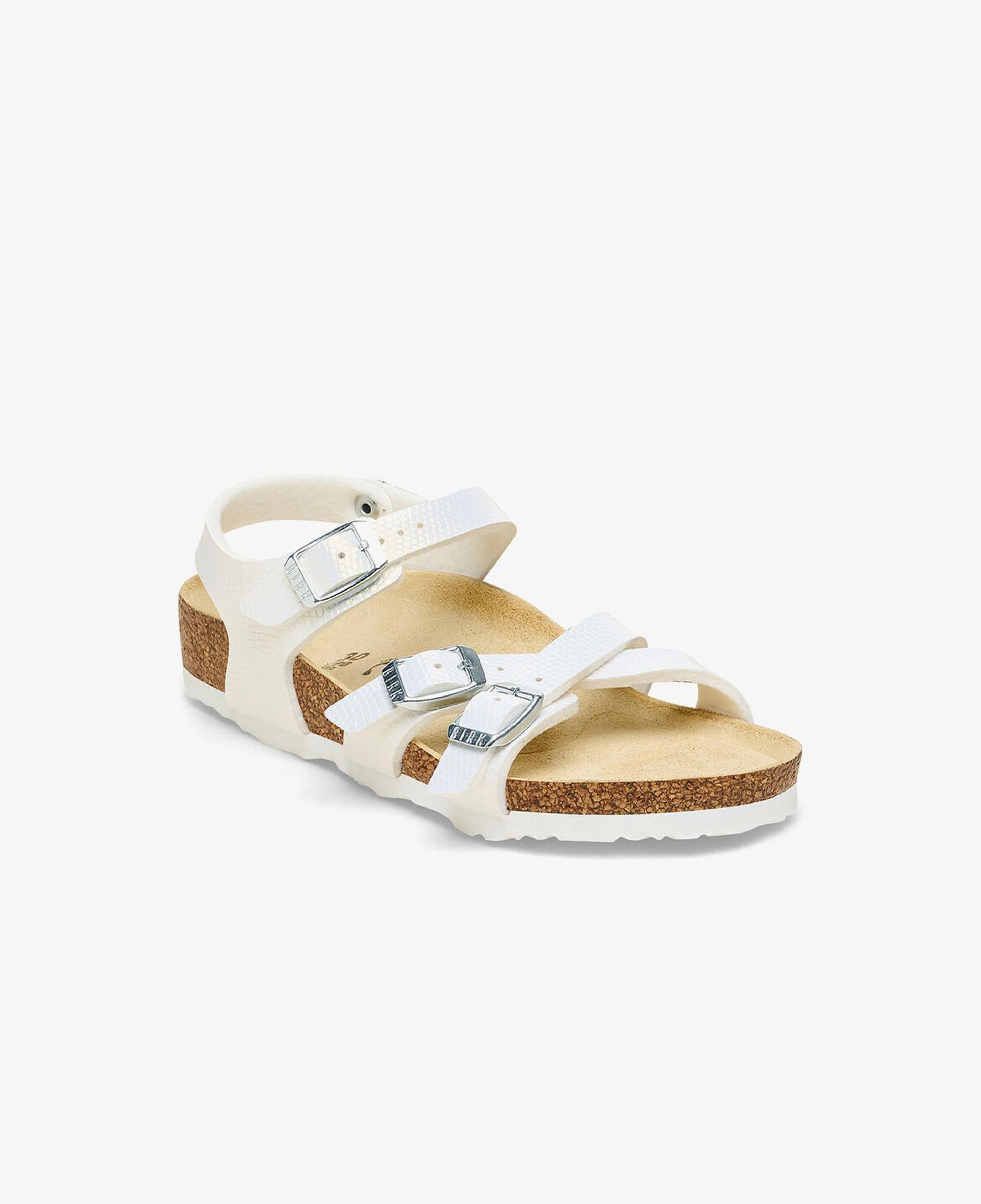 Birkenstock Kumba Bf Shiny Lizard Embossed Çocuk Beyaz Terlik