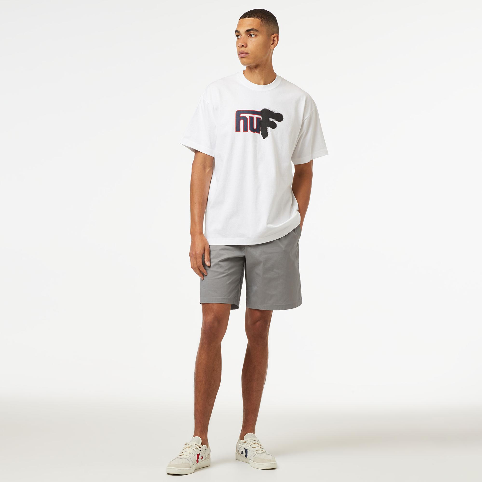 HUF Upside Downtown S/S Erkek Beyaz T-Shirt