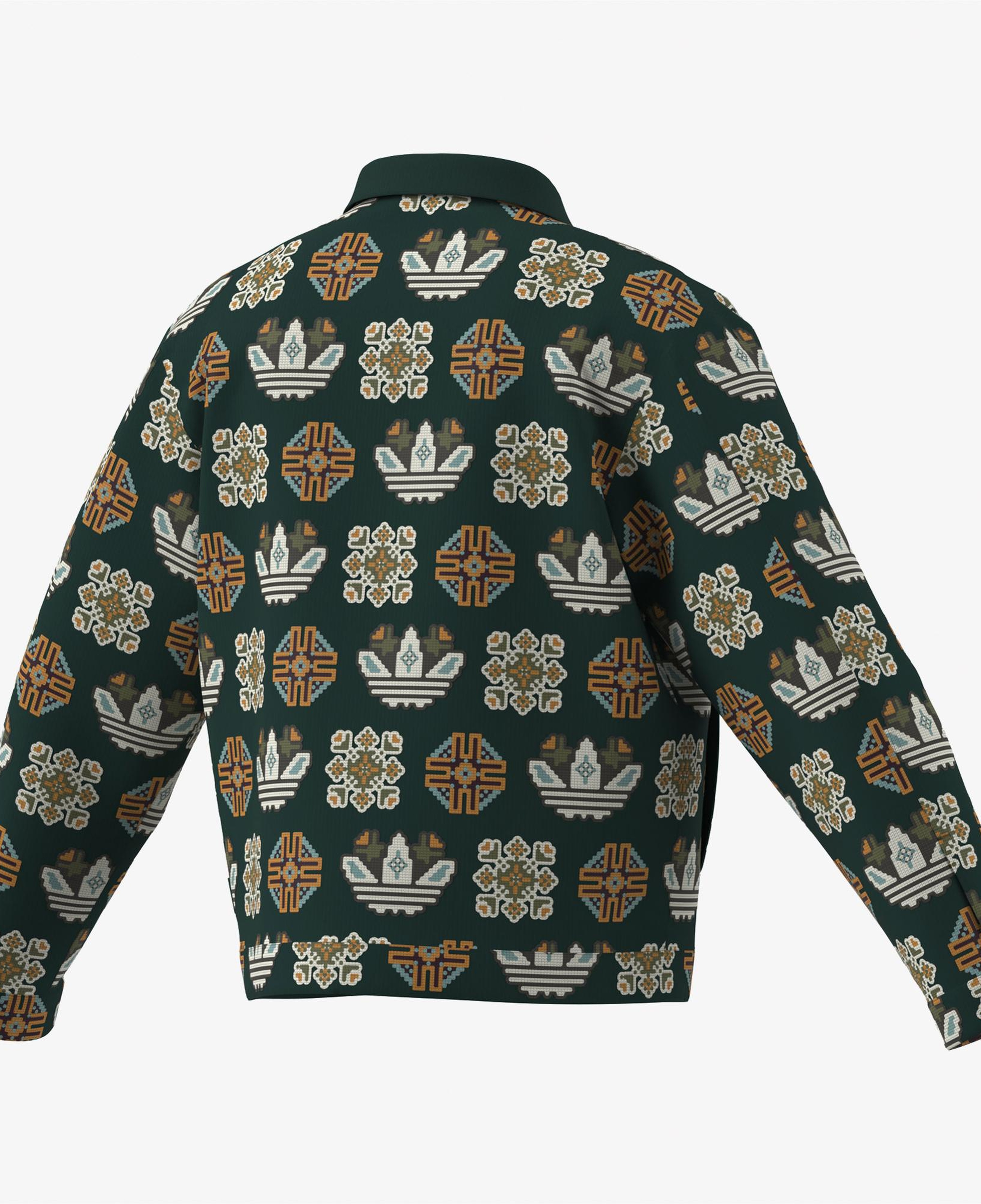 adidas Monogram Allover Print Loose Yeşil Ceket