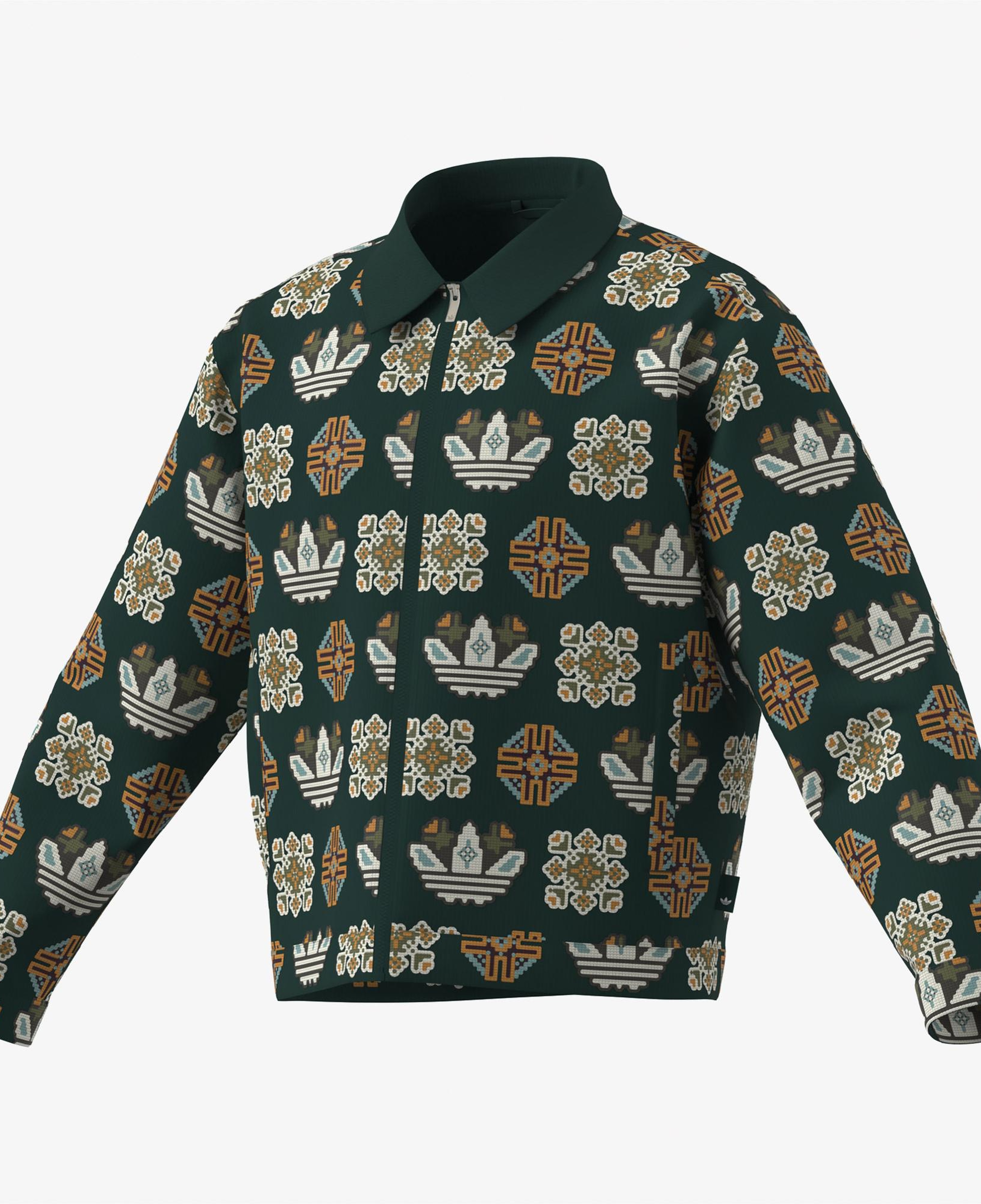 adidas Monogram Allover Print Loose Yeşil Ceket