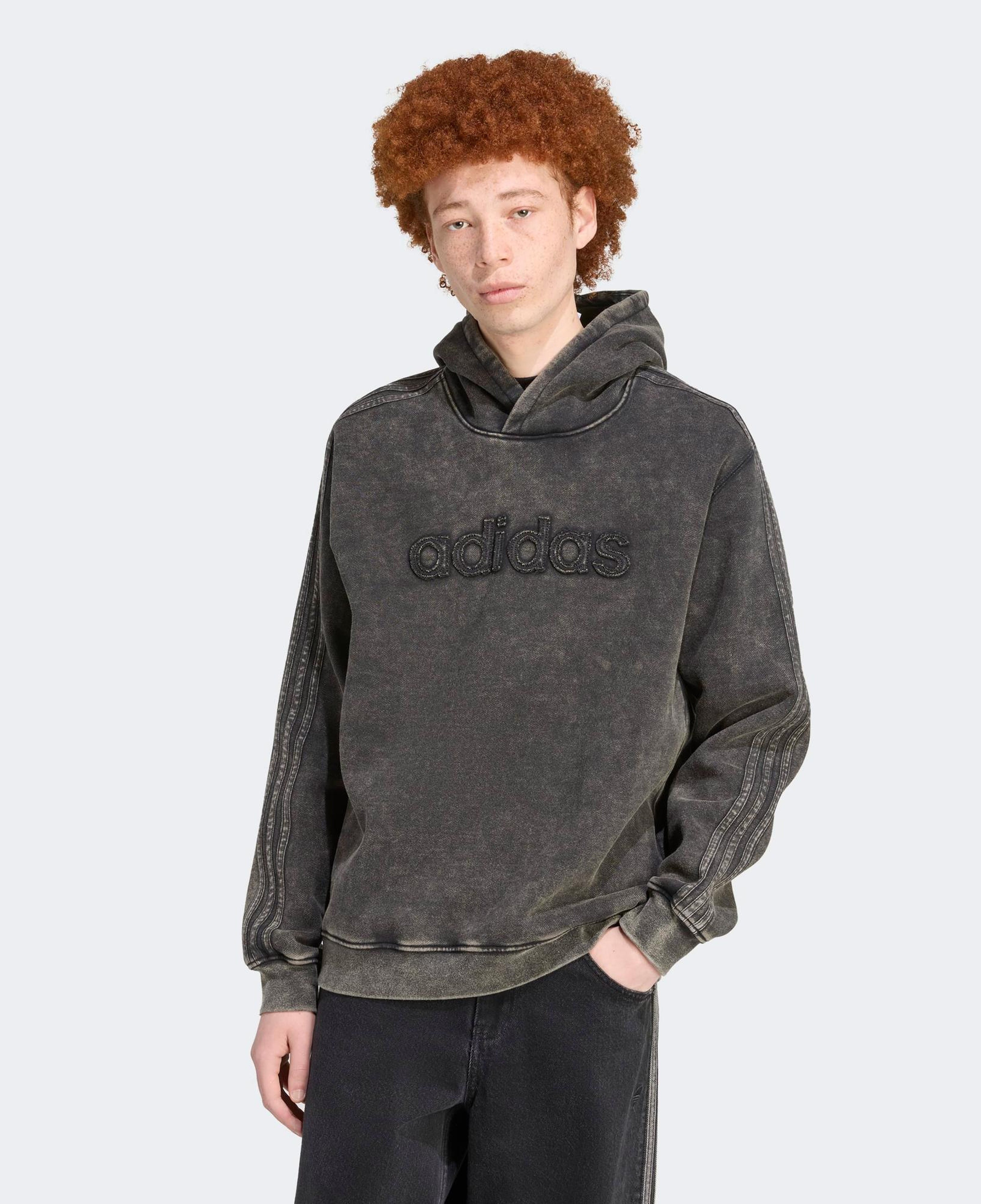 adidas sh Hoodıe Erkek Gri Sweatshirt