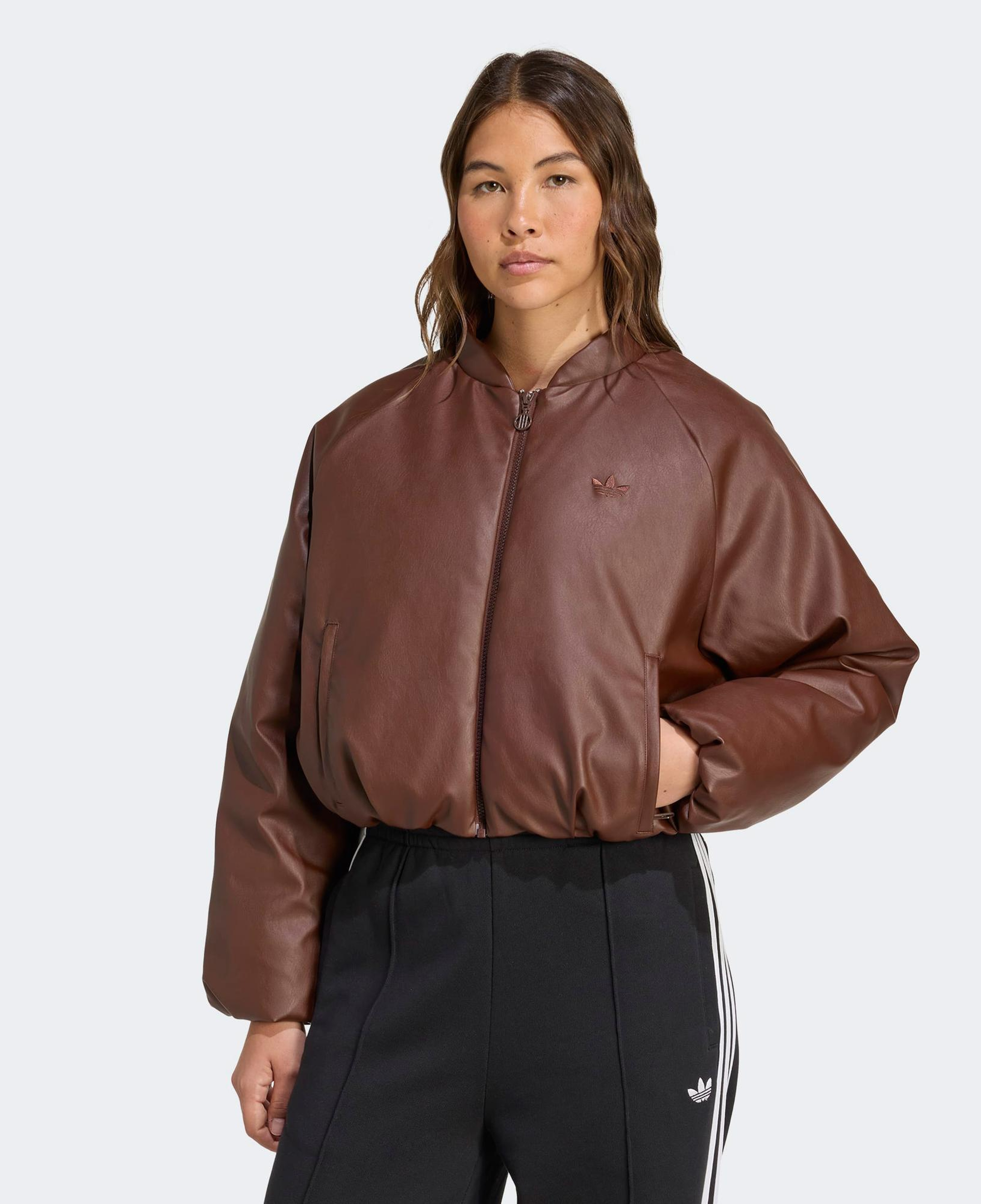 adidas Pleather Bomber Kadın Kahverengi Ceket
