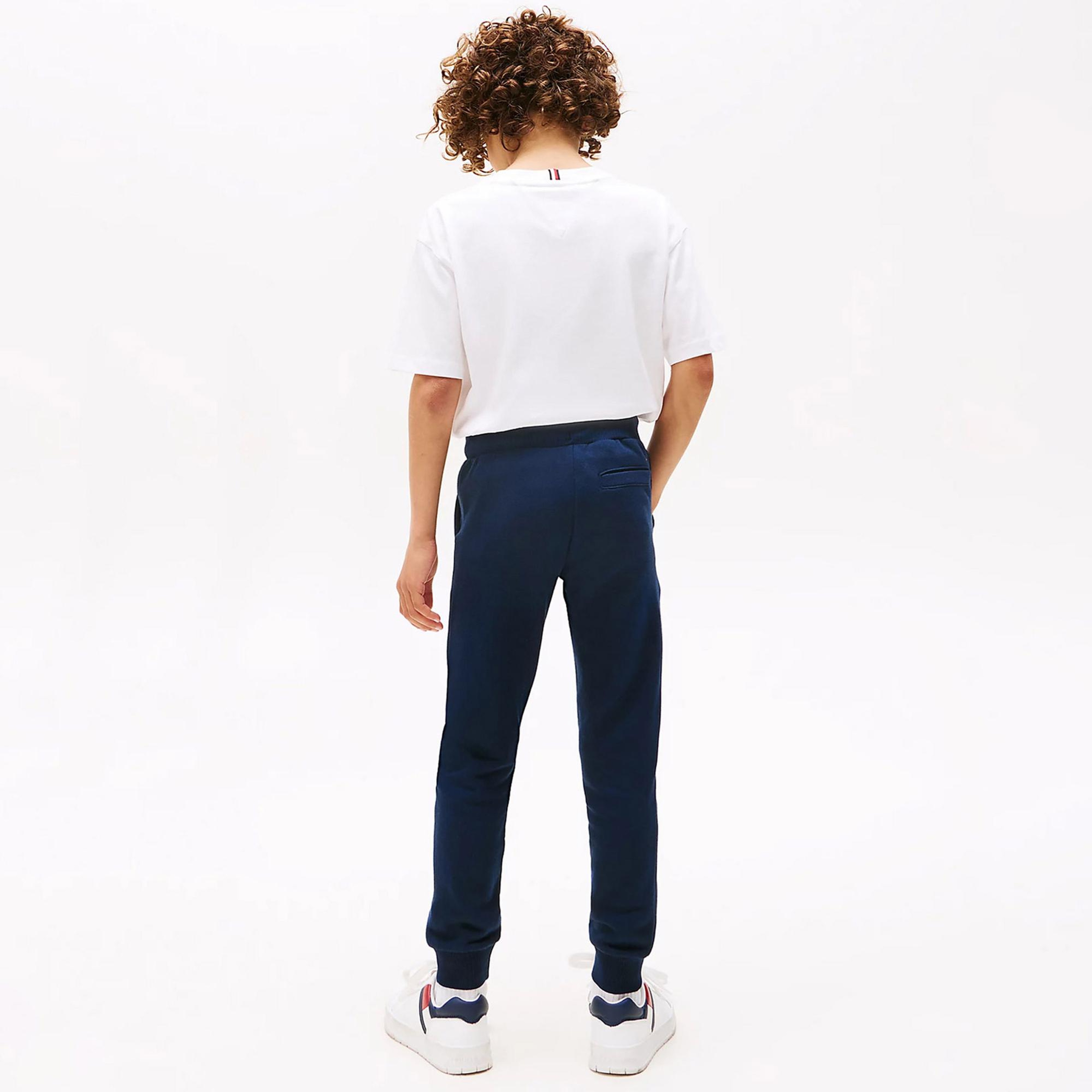 Tommy Hilfiger Cuffed Leg Logo Çocuk Siyah Eşofman Altı