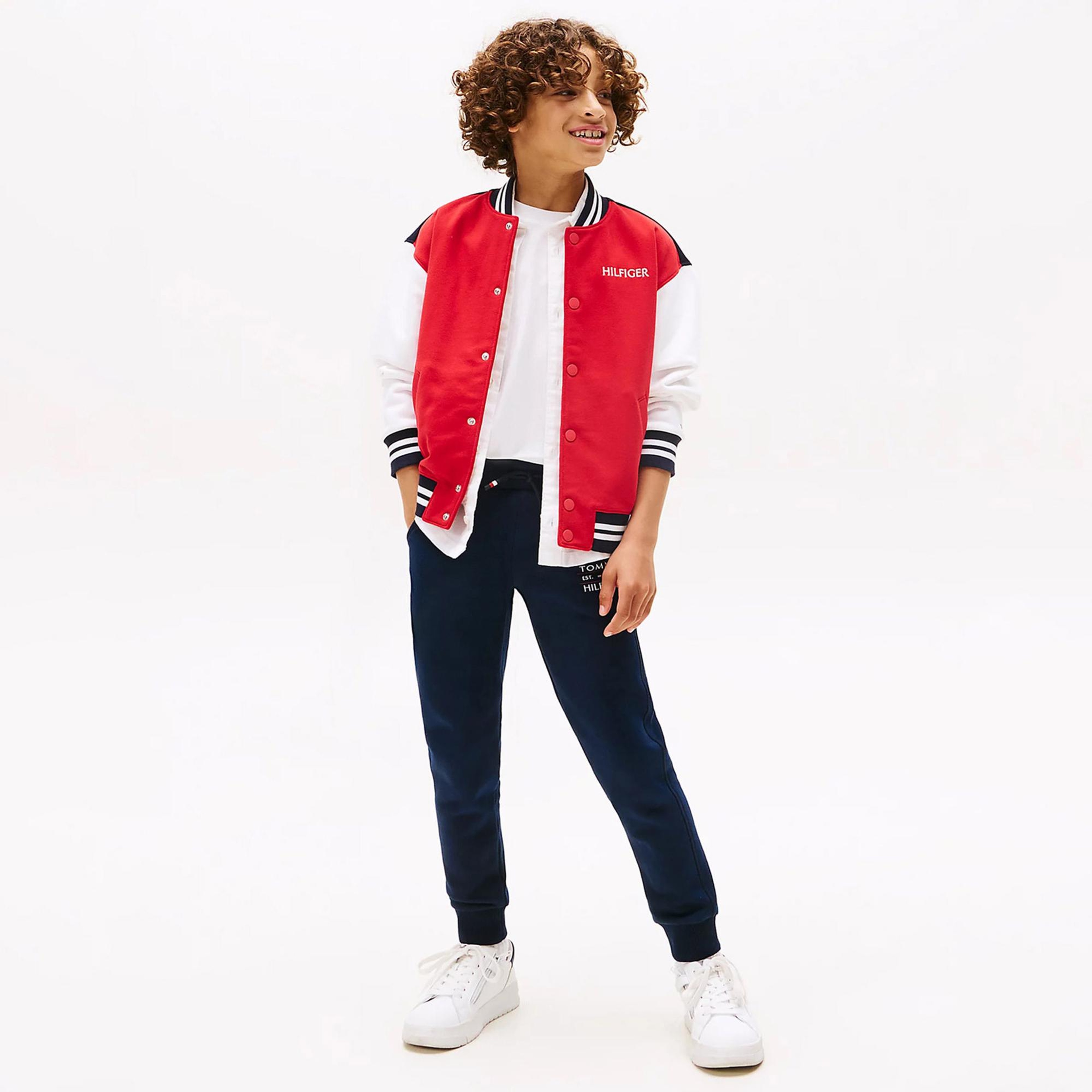 Tommy Hilfiger Cuffed Leg Logo Çocuk Siyah Eşofman Altı