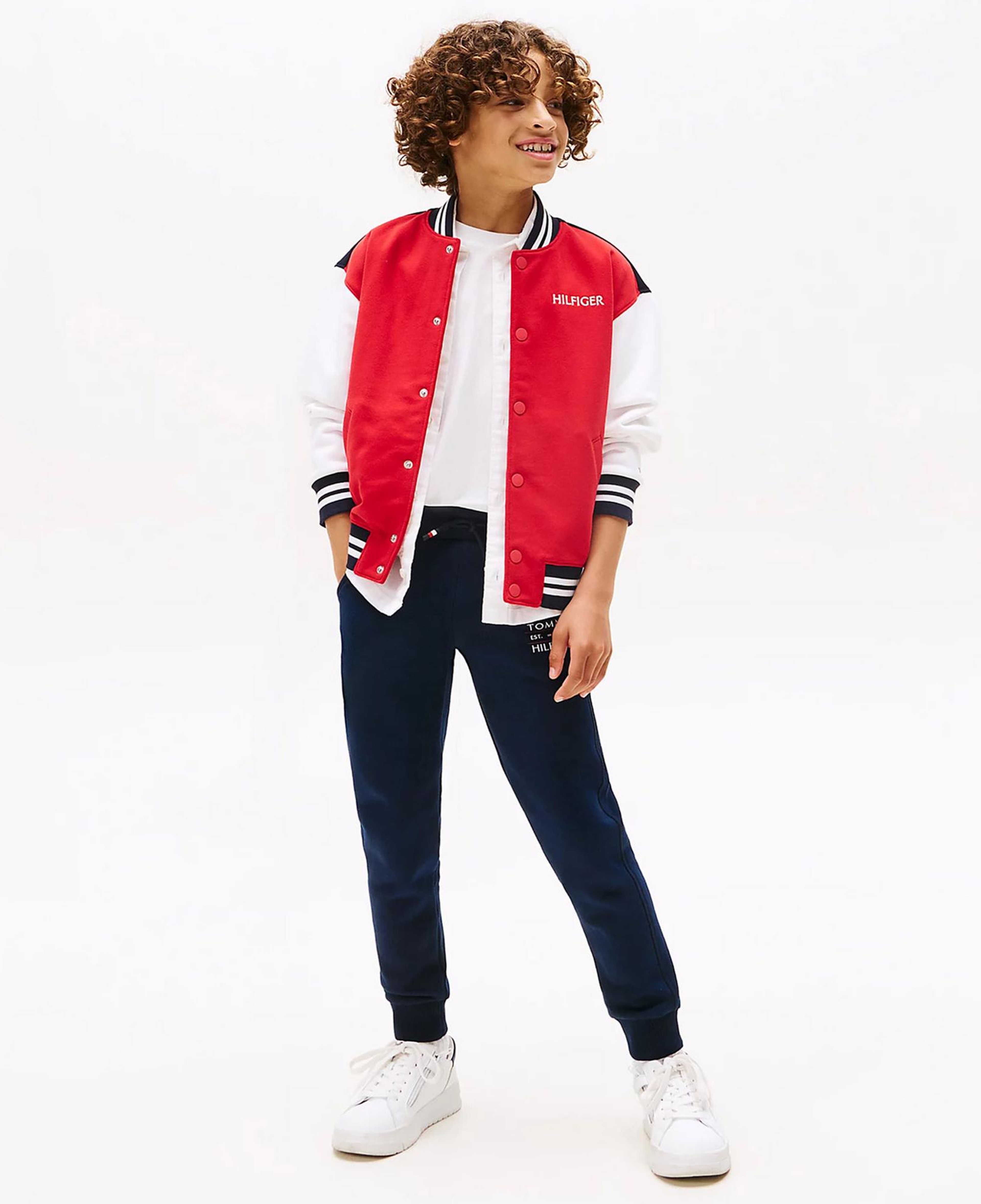 Tommy Hilfiger Cuffed Leg Logo Çocuk Siyah Eşofman Altı