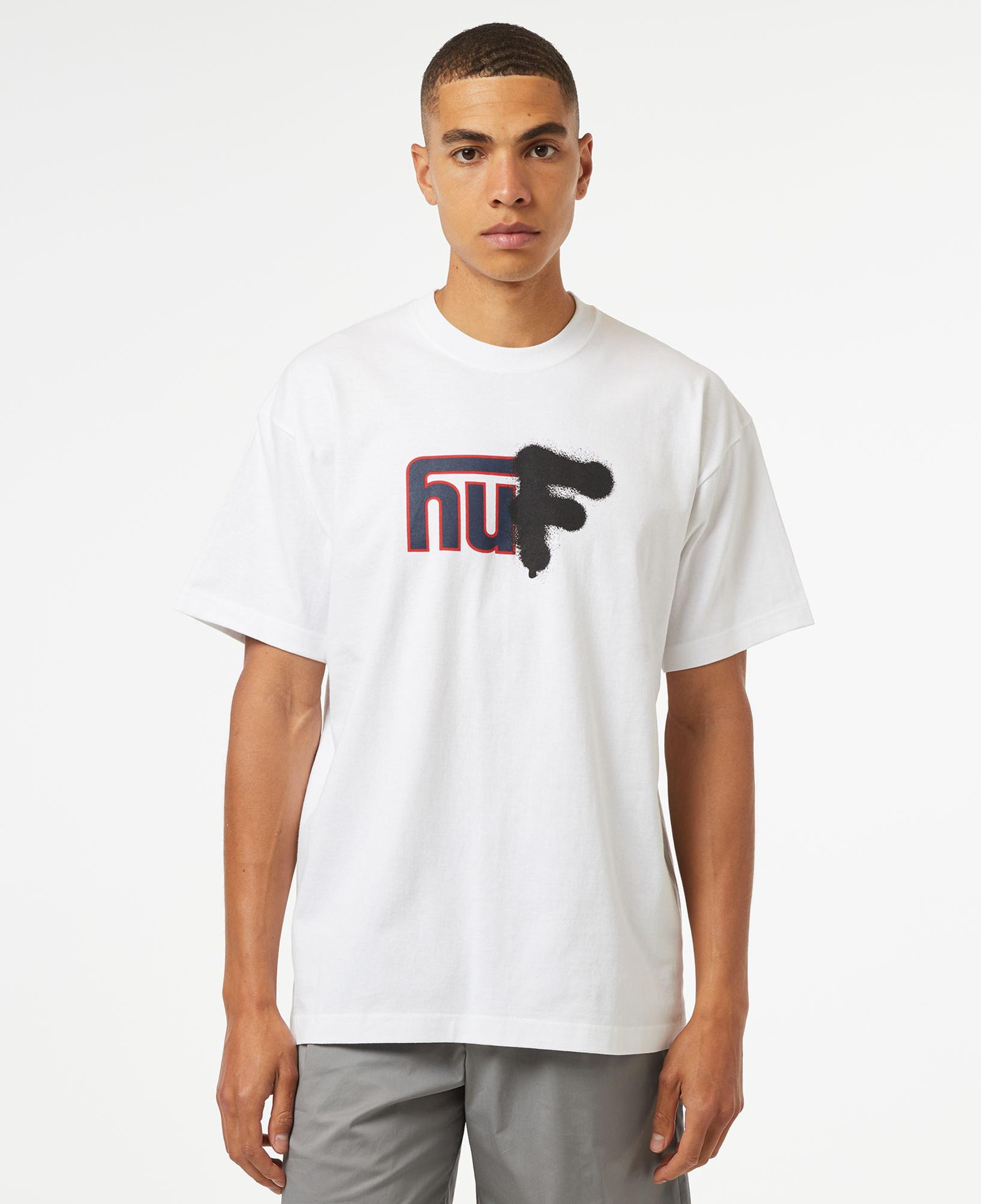 HUF Upside Downtown S/S Erkek Beyaz T-Shirt