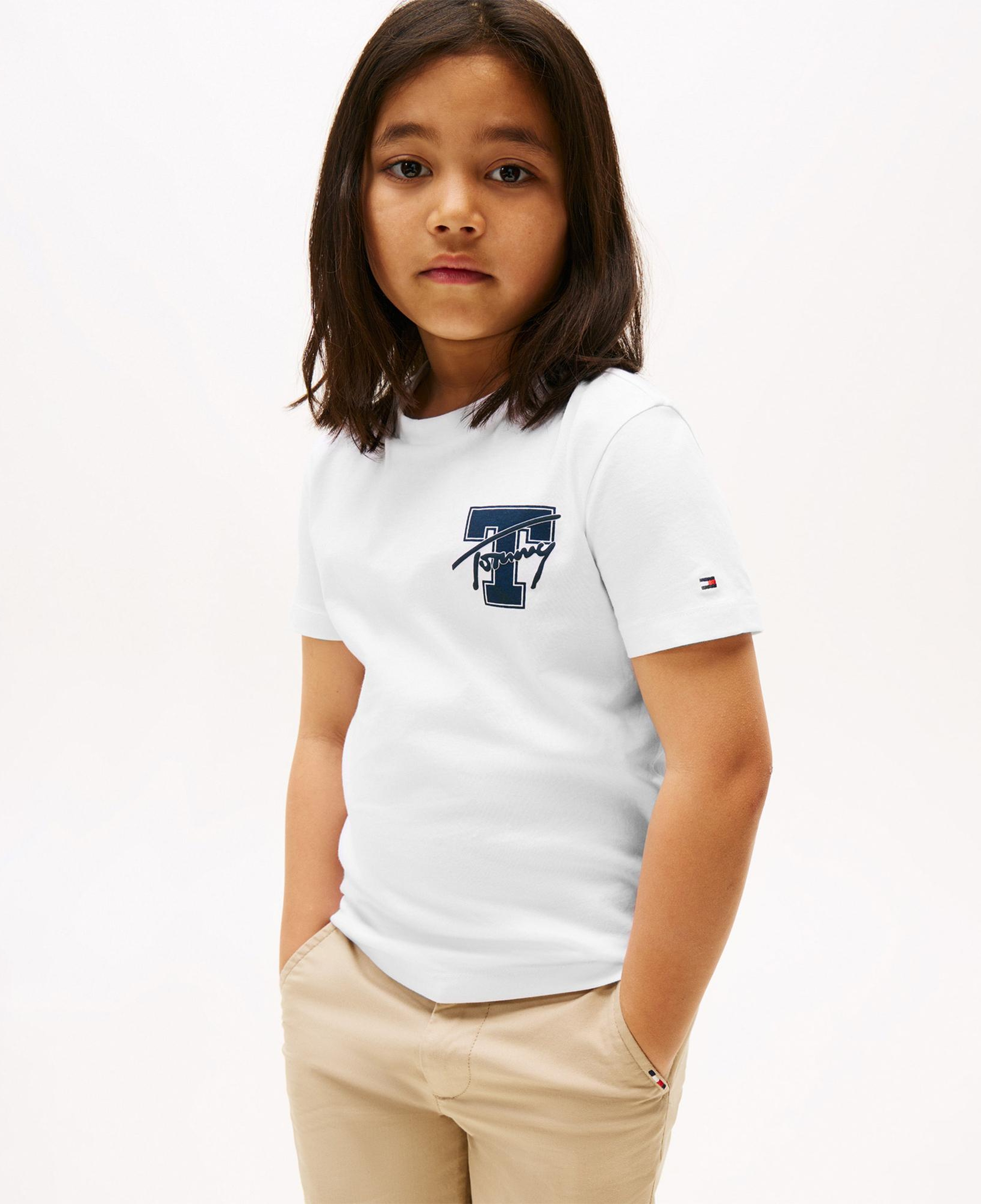 Tommy Hilfiger Varsity Graphic Çocuk Beyaz T-Shirt