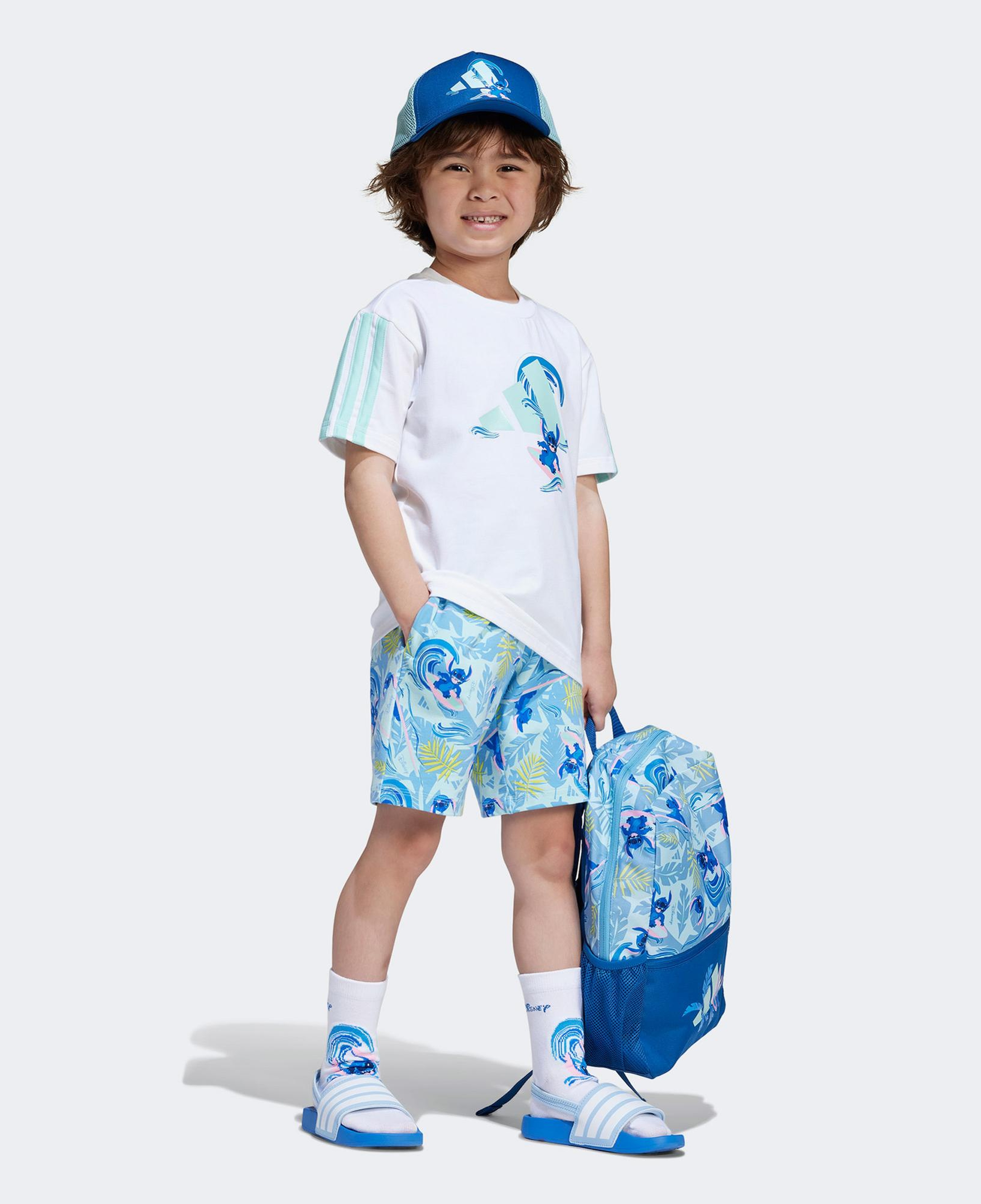 adidas Disney Lilo&Stich Çocuk Beyaz/Mavi Şort Takımı