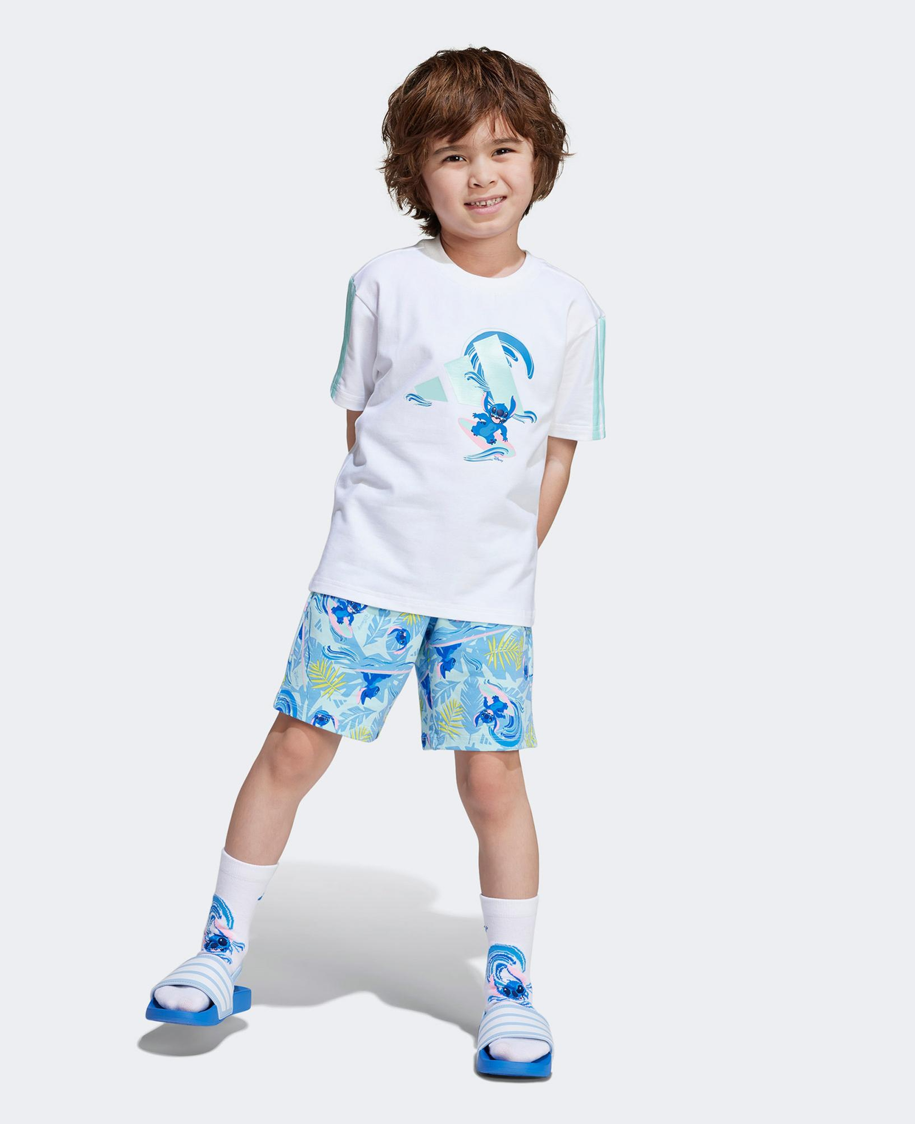 adidas Disney Lilo&Stich Çocuk Beyaz/Mavi Şort Takımı