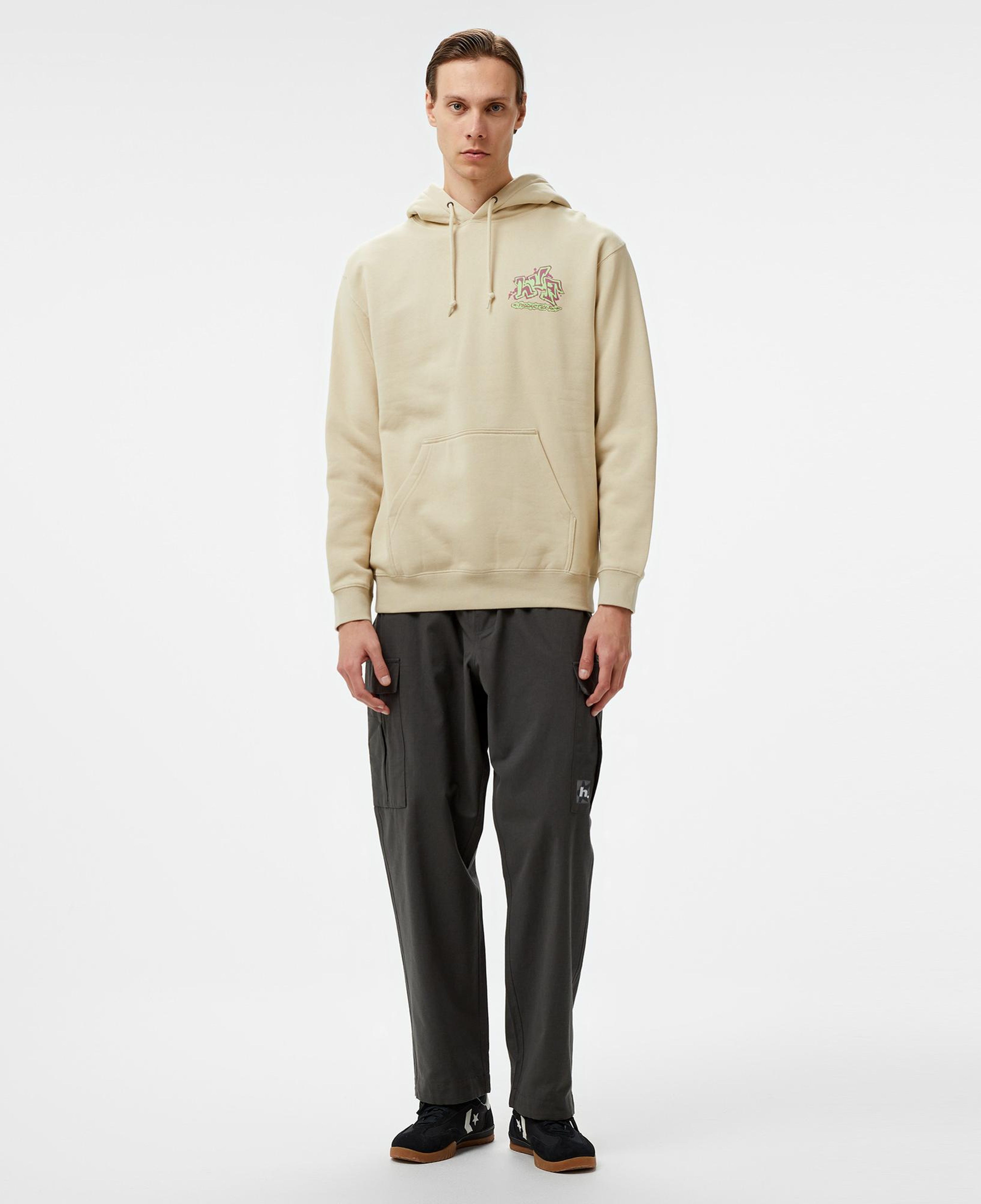 Huf Productions P/O Erkek Bej Hoodie