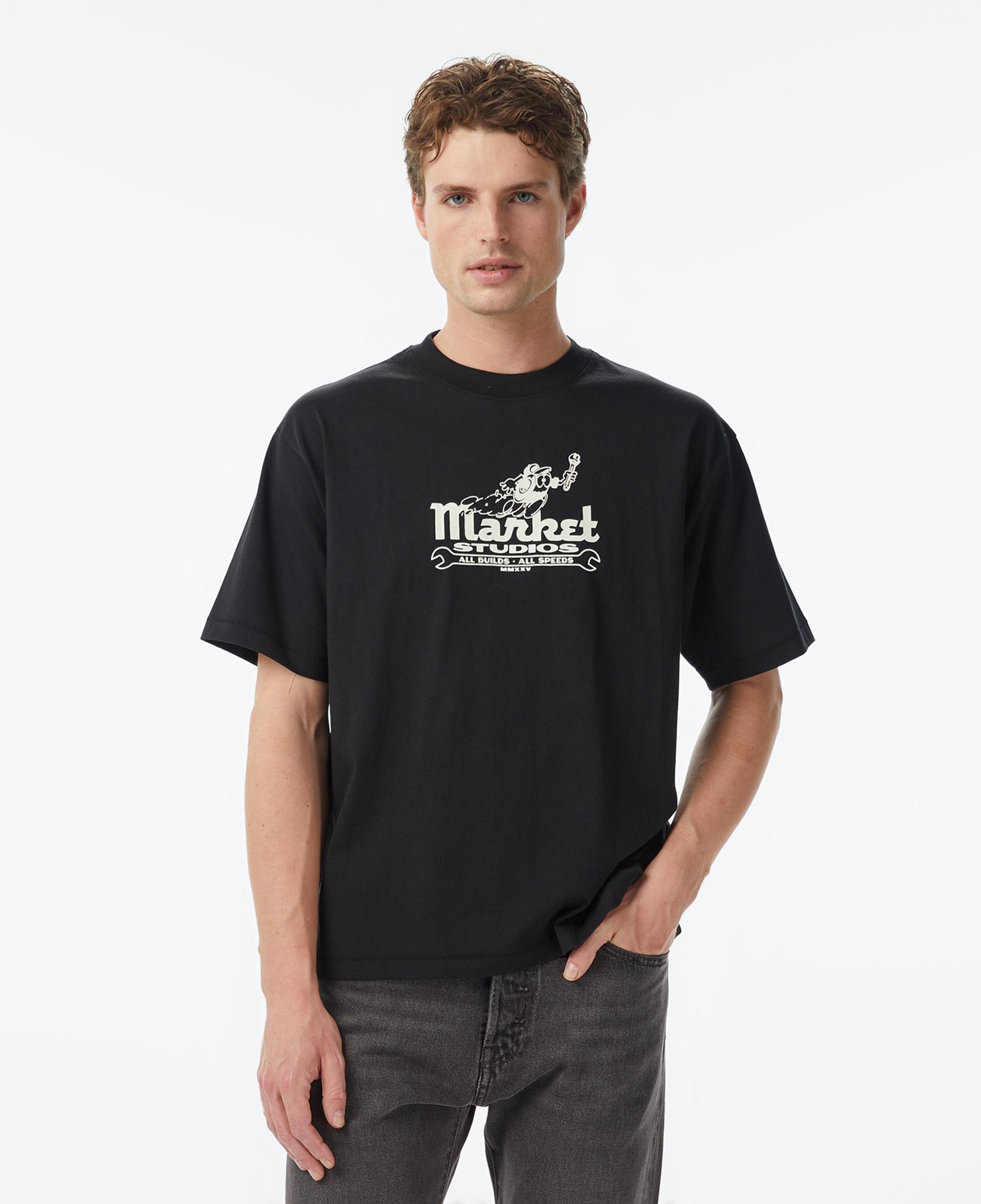 Market Speed And Quality Erkek Siyah T-Shirt