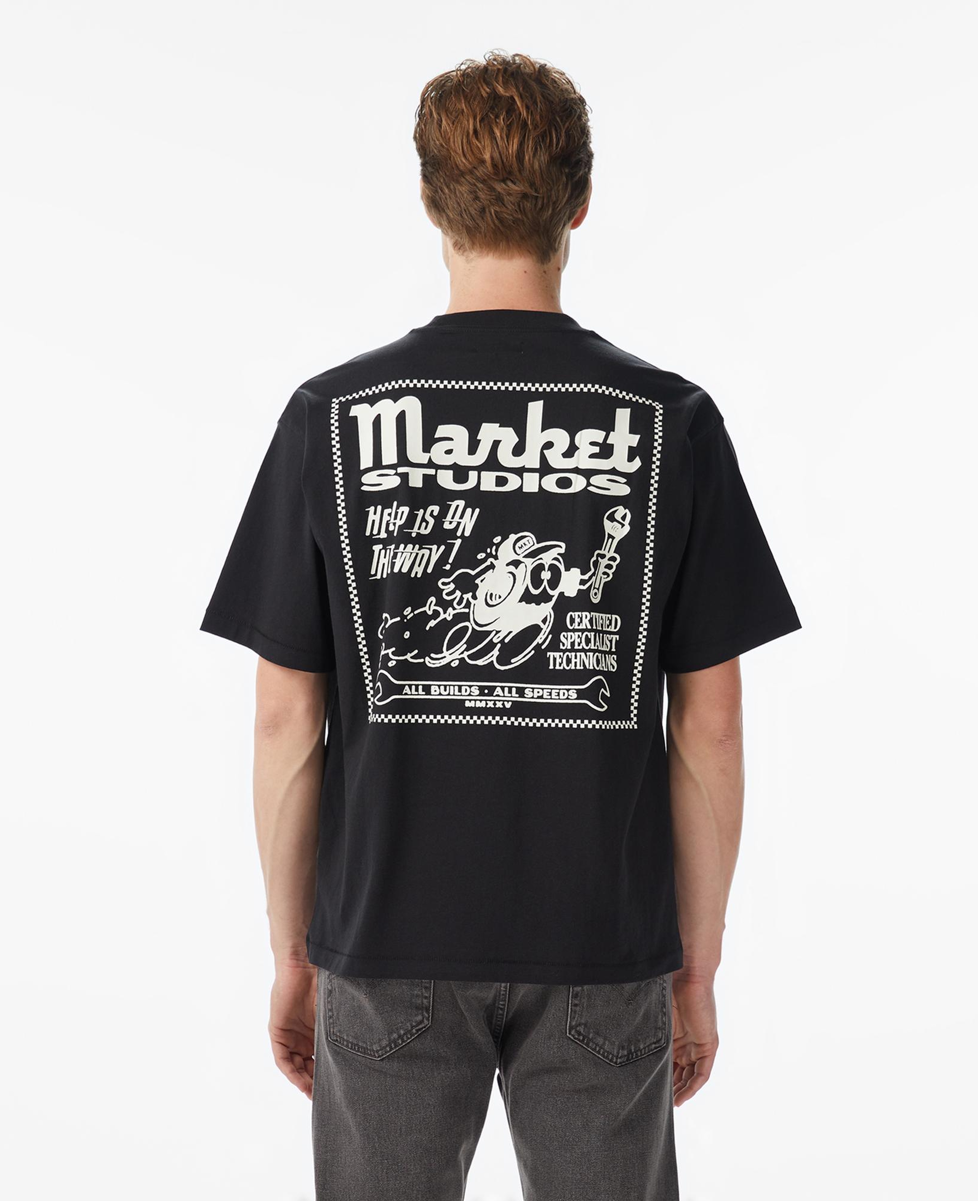 Market Speed And Quality Erkek Siyah T-Shirt