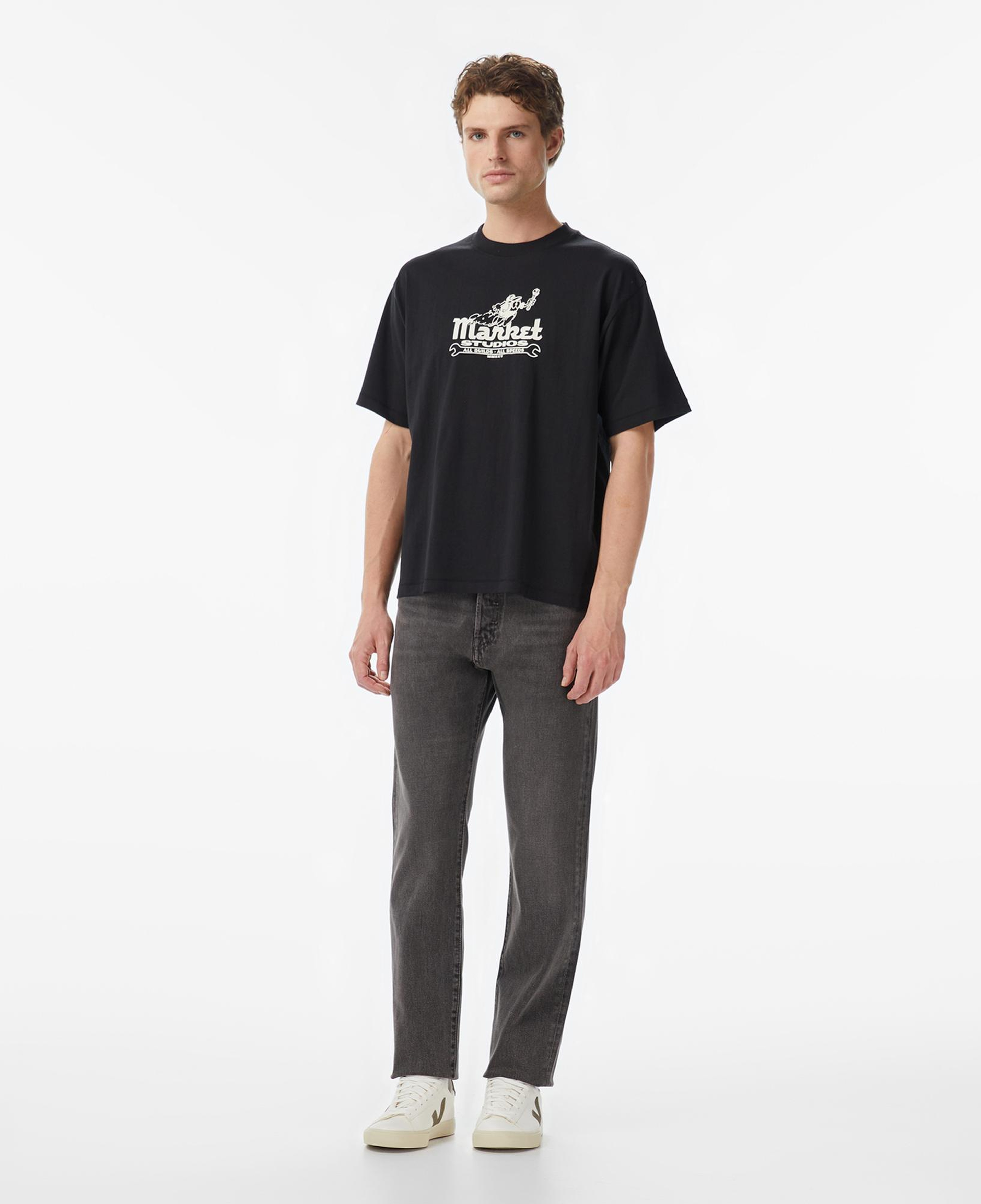 Market Speed And Quality Erkek Siyah T-Shirt