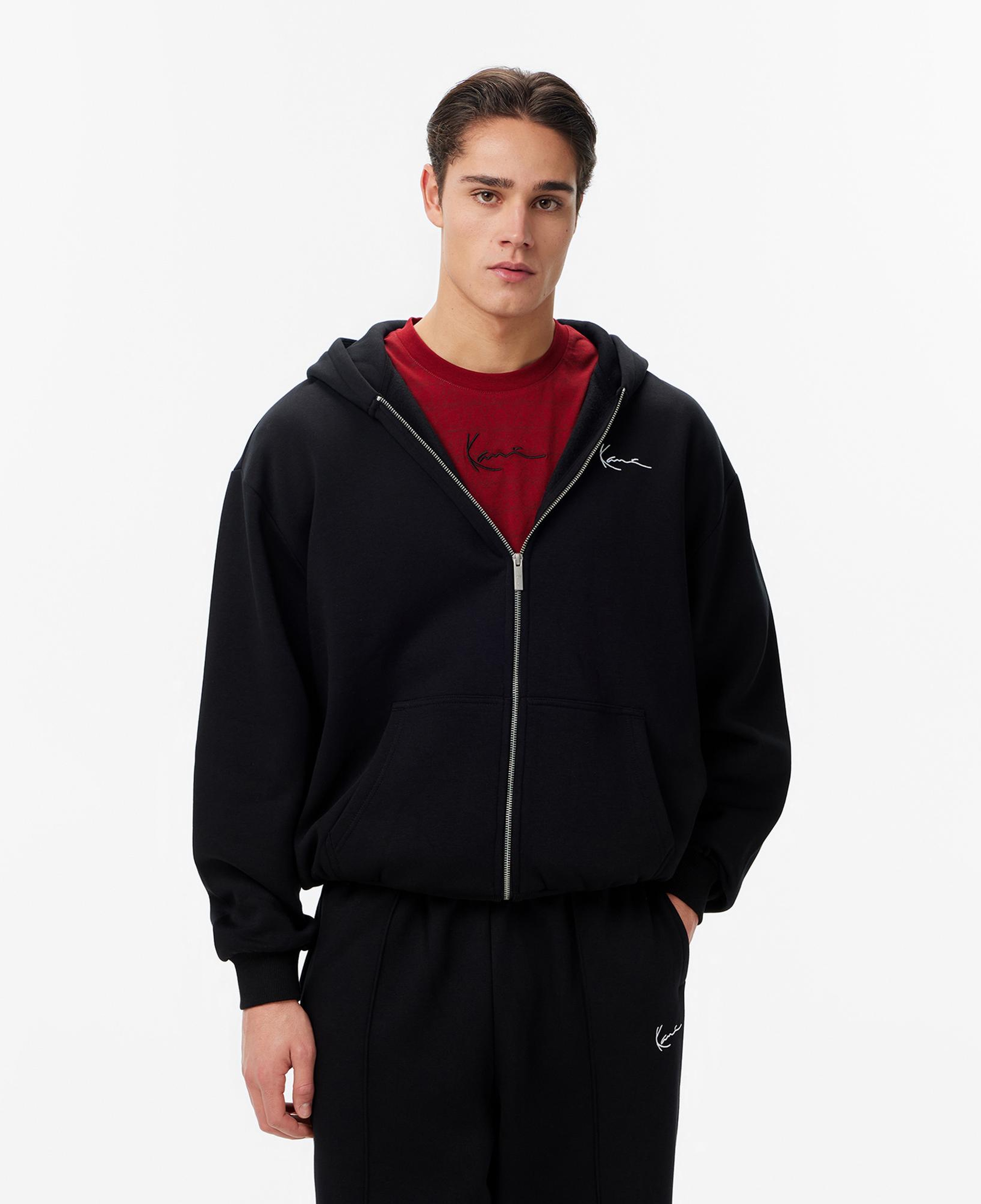 Karl Kani Small Chest Signature Essential Oversized Zip Erkek Siyah Sweatshirt