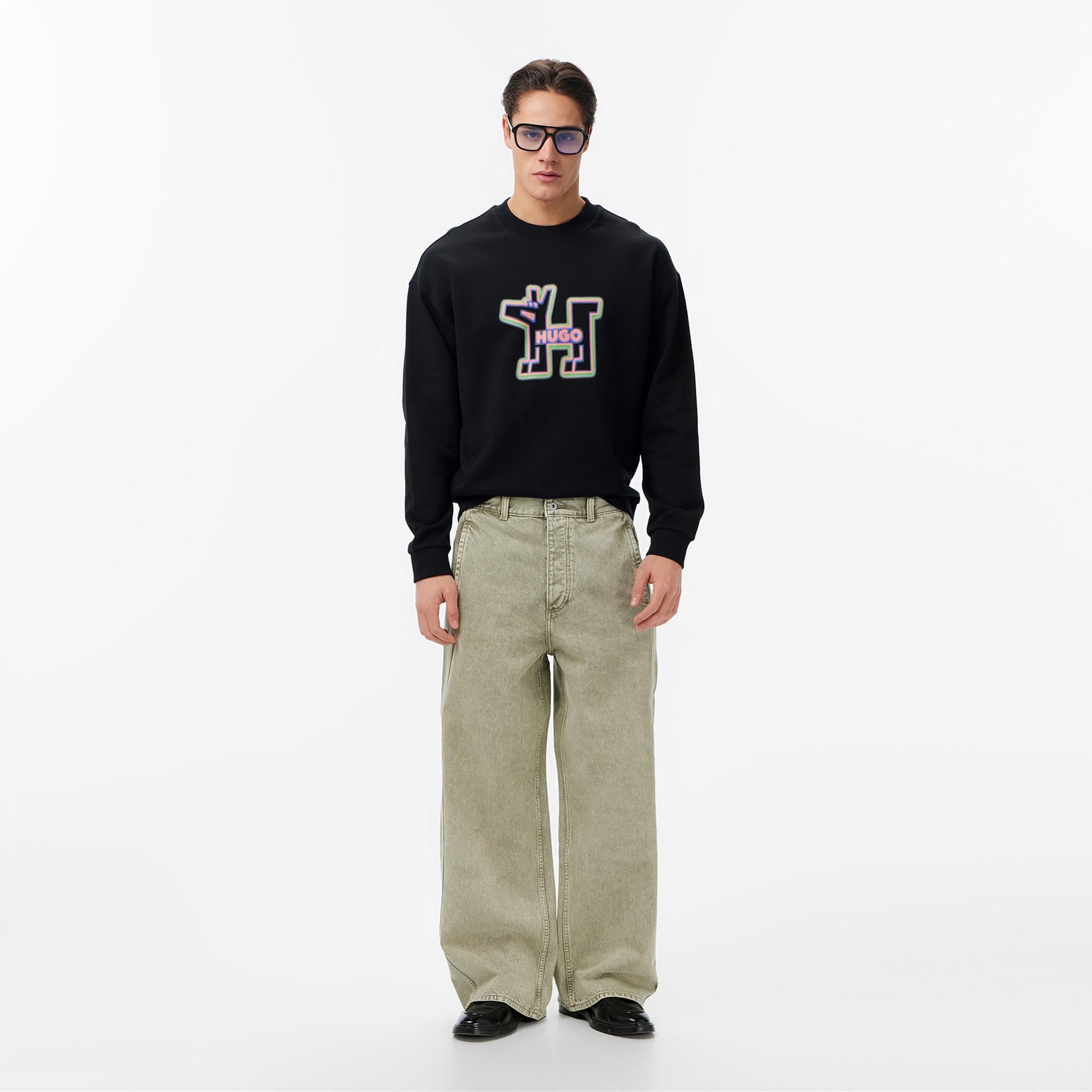 Hugo Newirex Erkek Siyah Sweatshirt