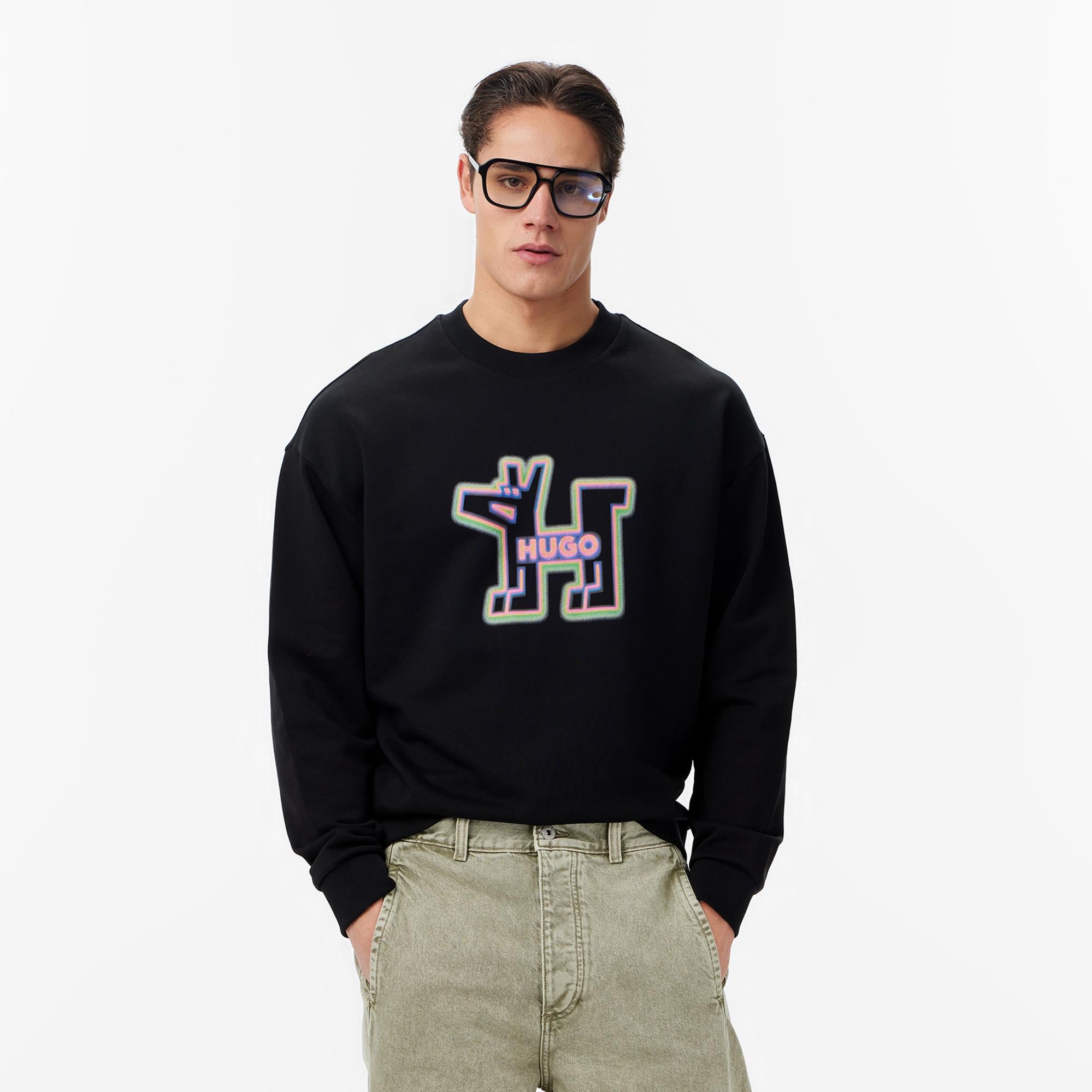 Hugo Newirex Erkek Siyah Sweatshirt