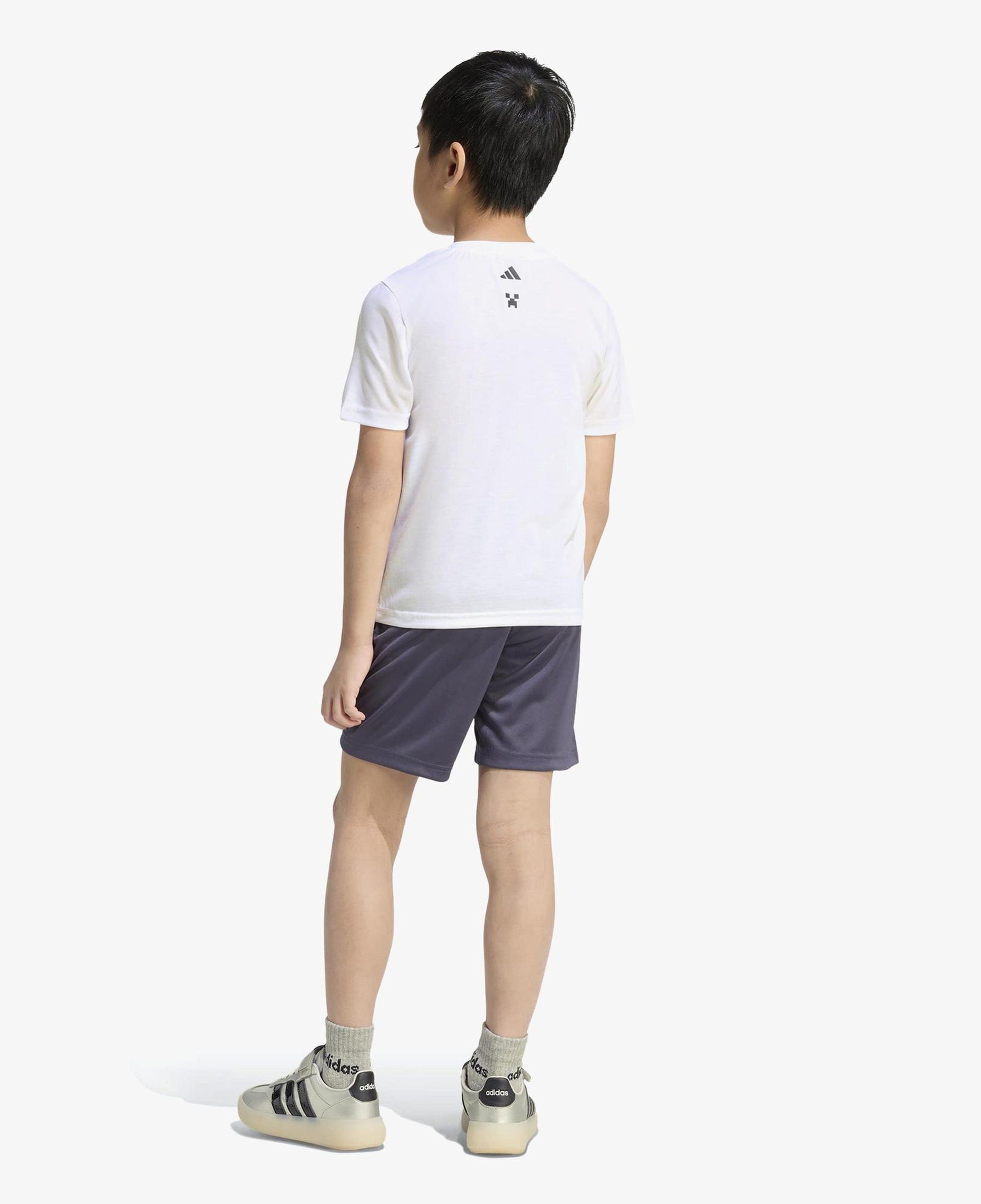 adidas Minecraft Çocuk Beyaz Şort Takım