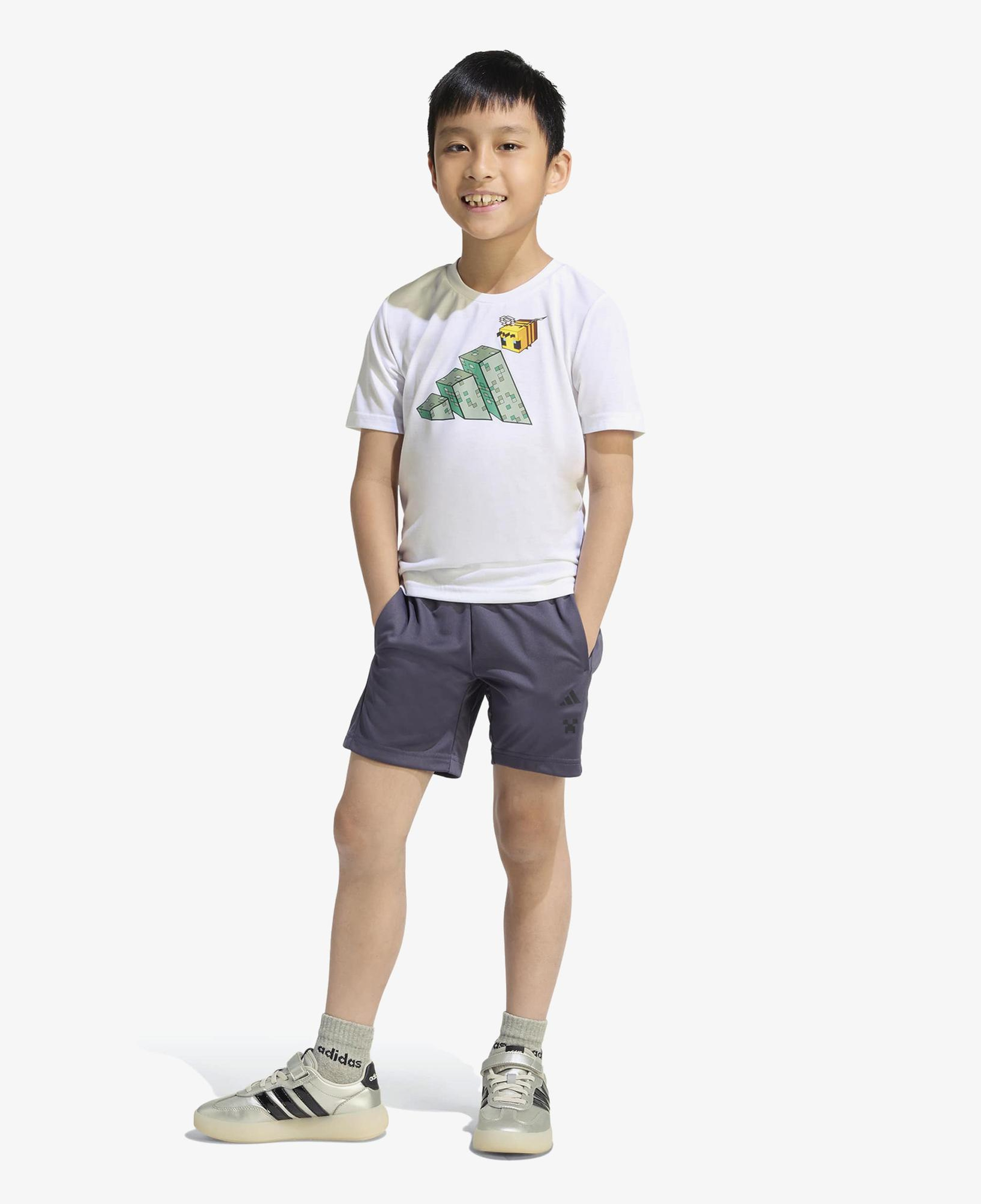 adidas Minecraft Çocuk Beyaz Şort Takım