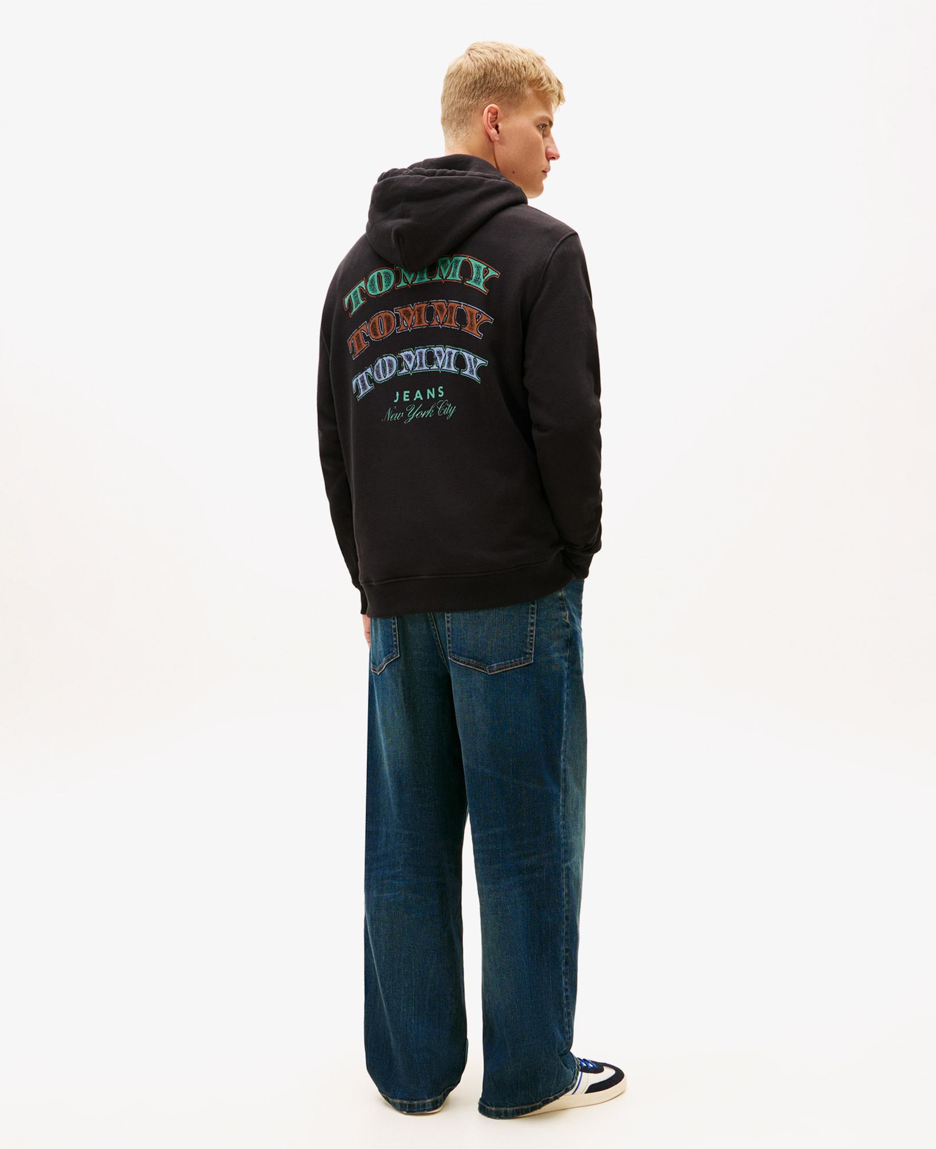 Tommy Hilfiger Jeans Regular Dollar Stack Erkek Siyah Sweatshirt