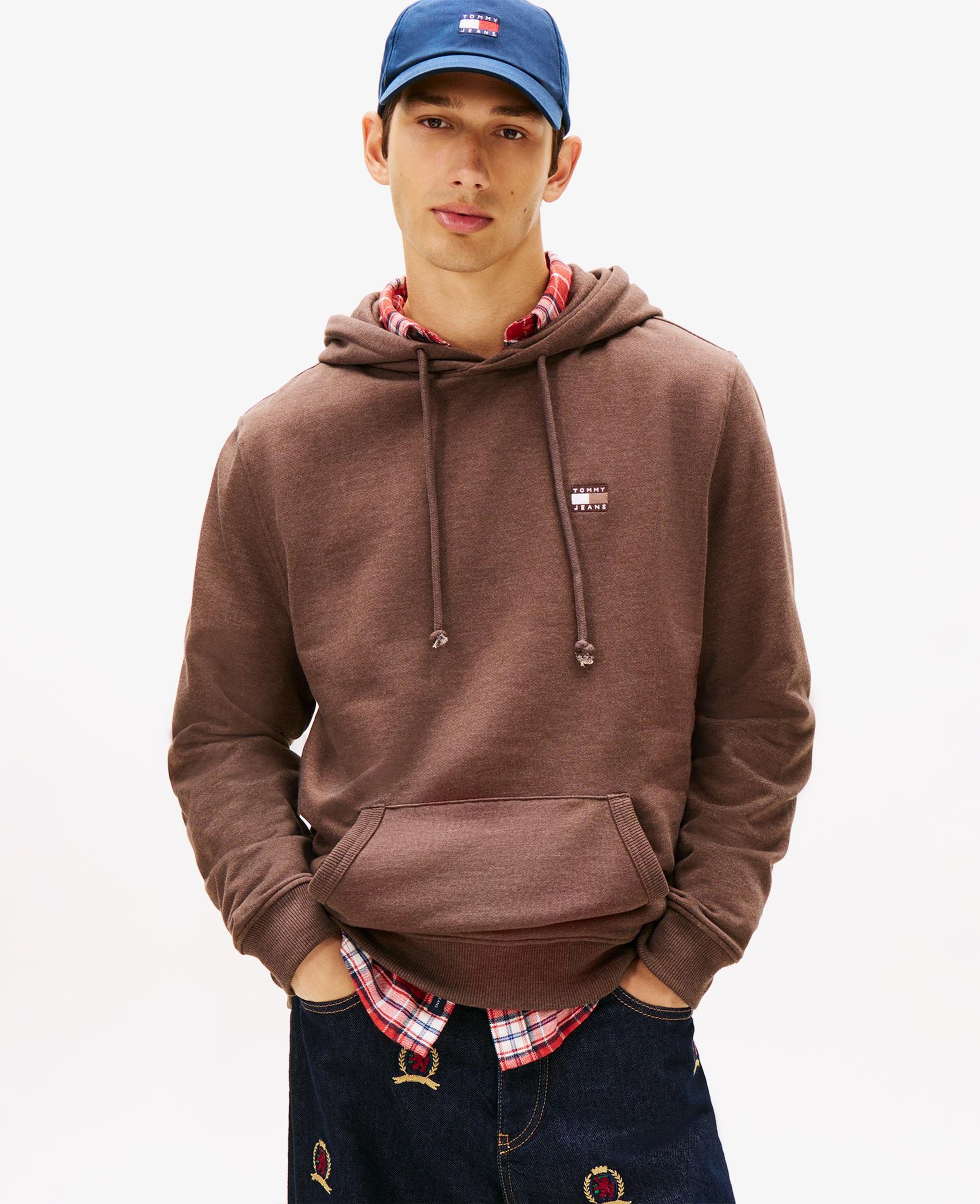 Tommy Hilfiger Jeans Regular  Badge Erkek Kahverengi Sweatshirt