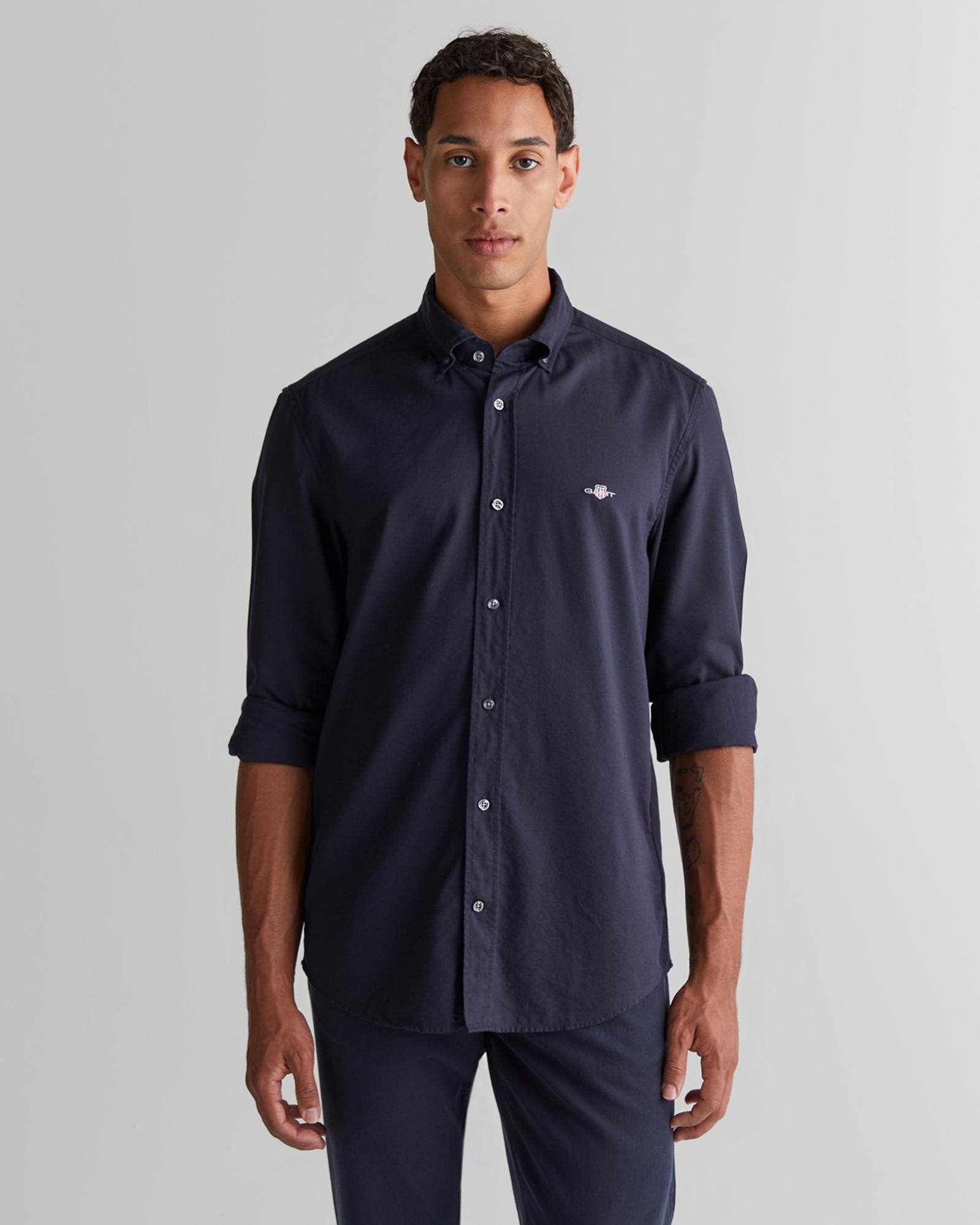 GANT Erkek Laciver Düğmeli Yaka Logolu Gömlek