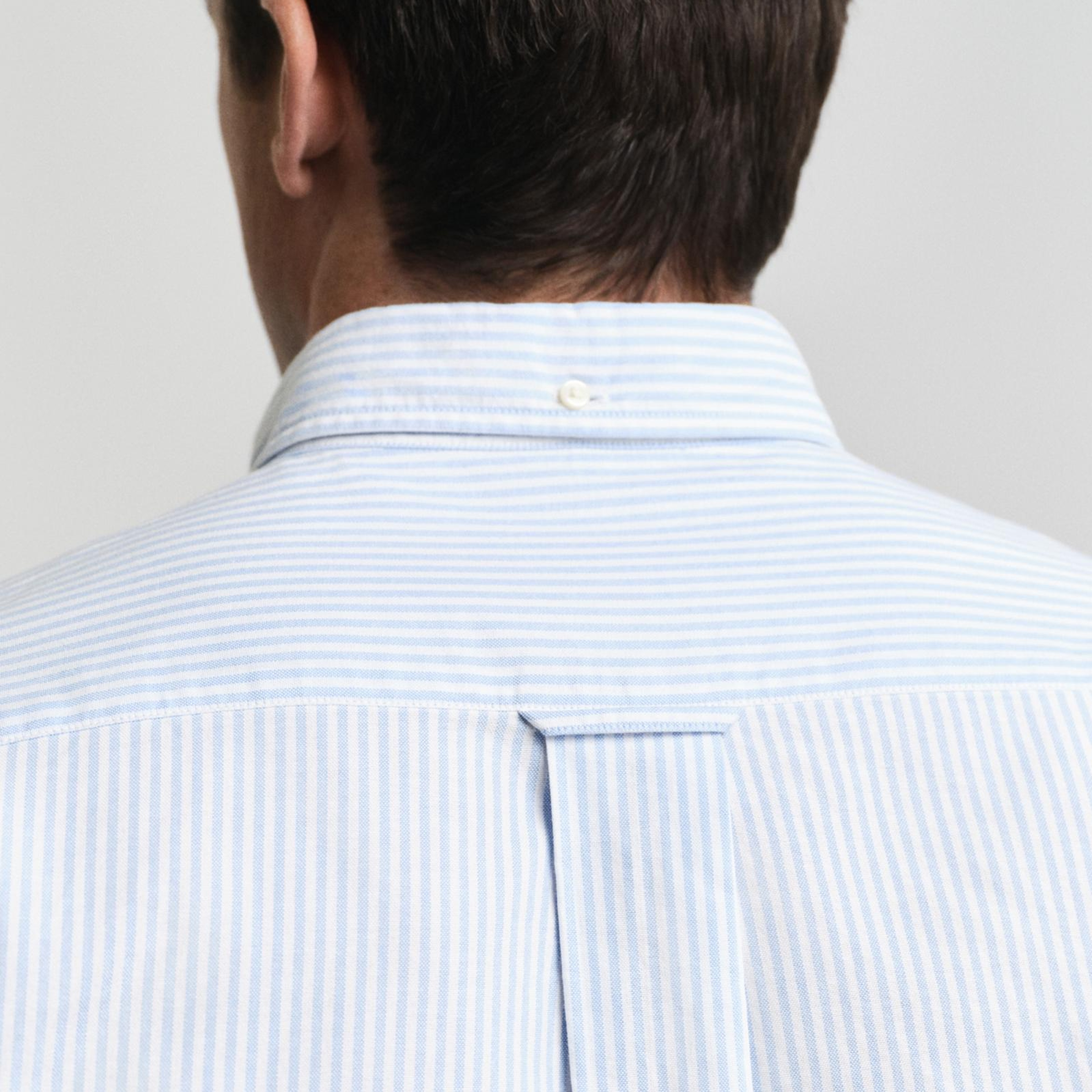 GANT Erkek Mavi Regular Fit Çizgili Logolu Gömlek