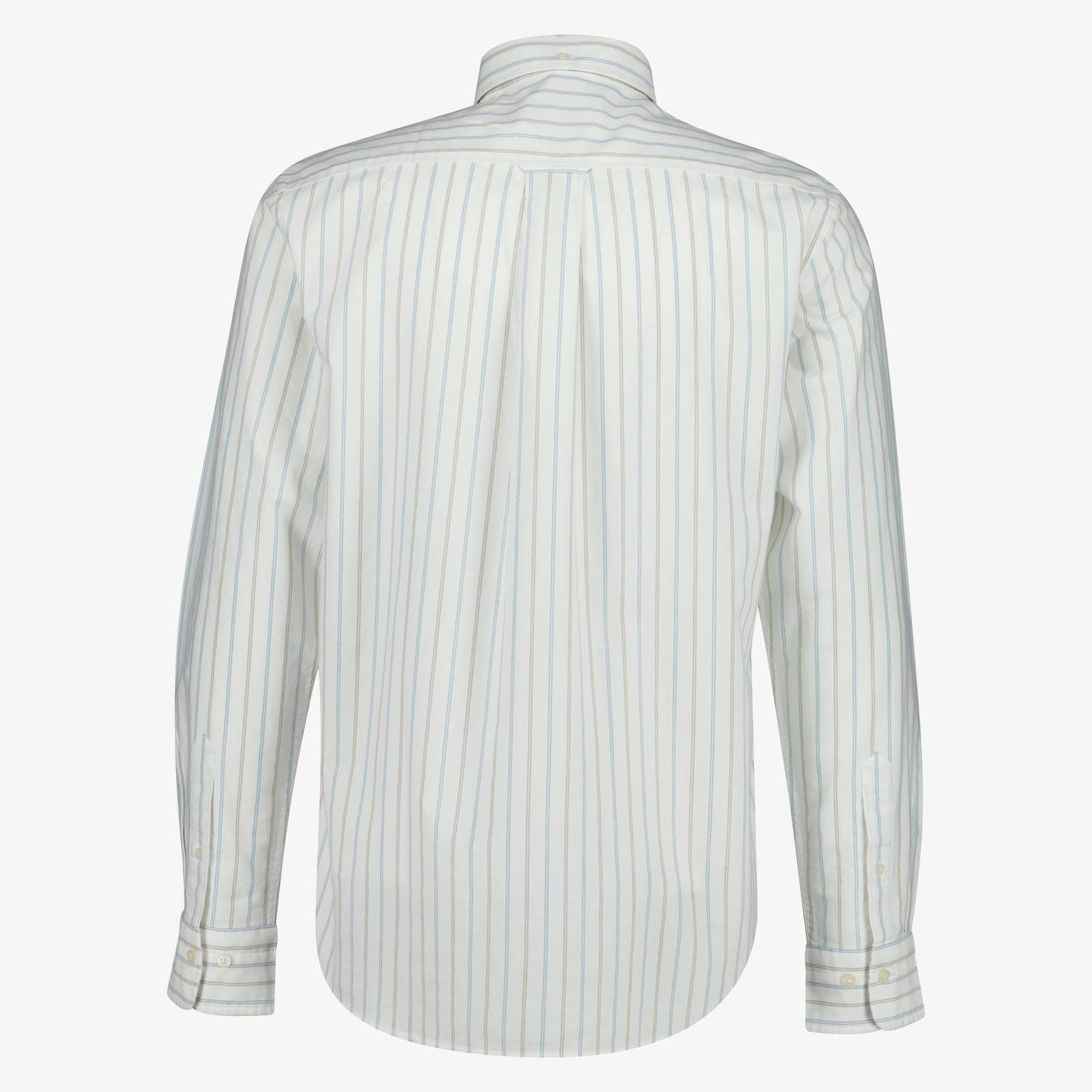 GANT Erkek Beyaz Regular Fit Çizgili Logolu Gömlek