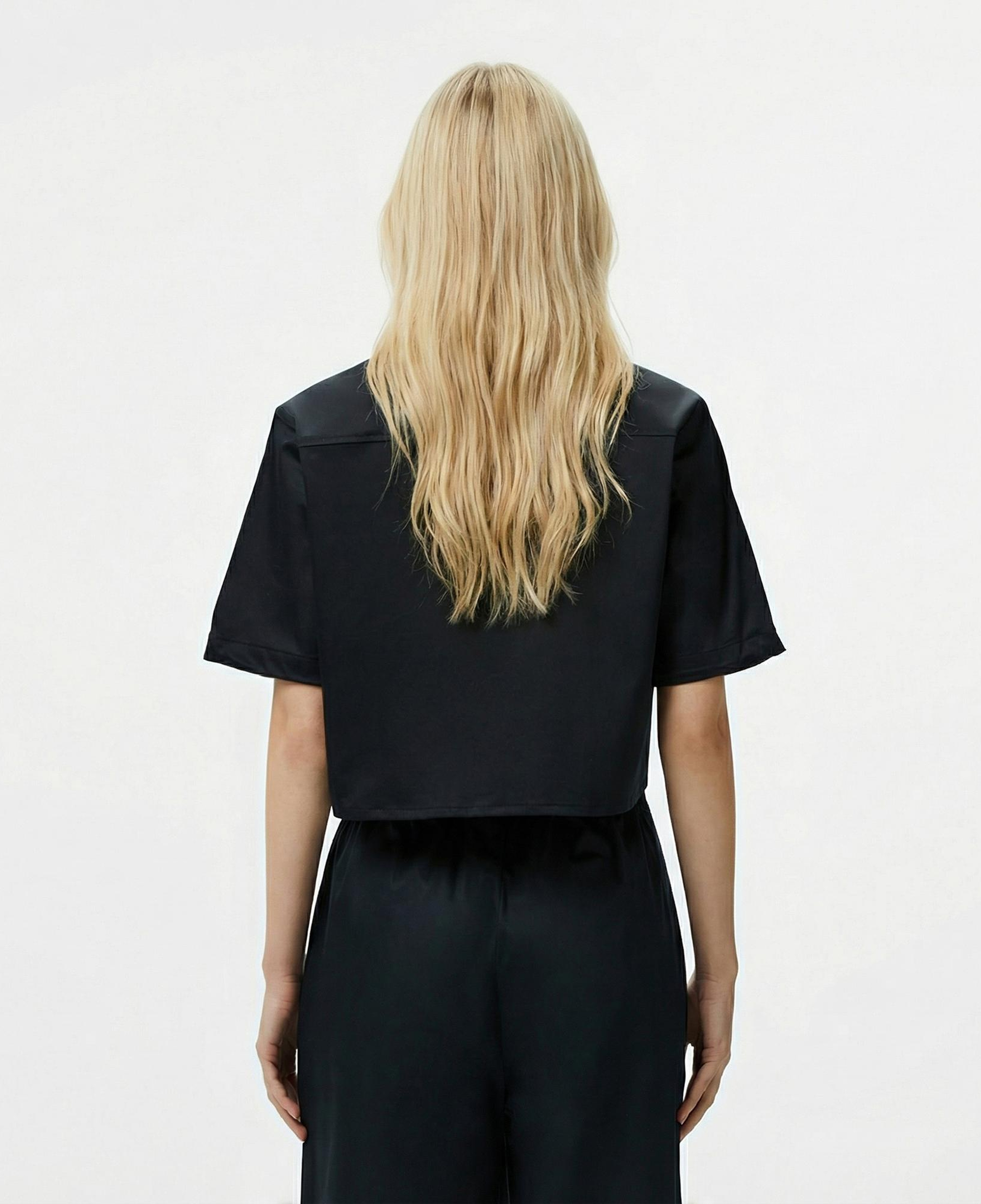 Lacoste Kadın Regular Fit Yarım Kollu Siyah Gömlek