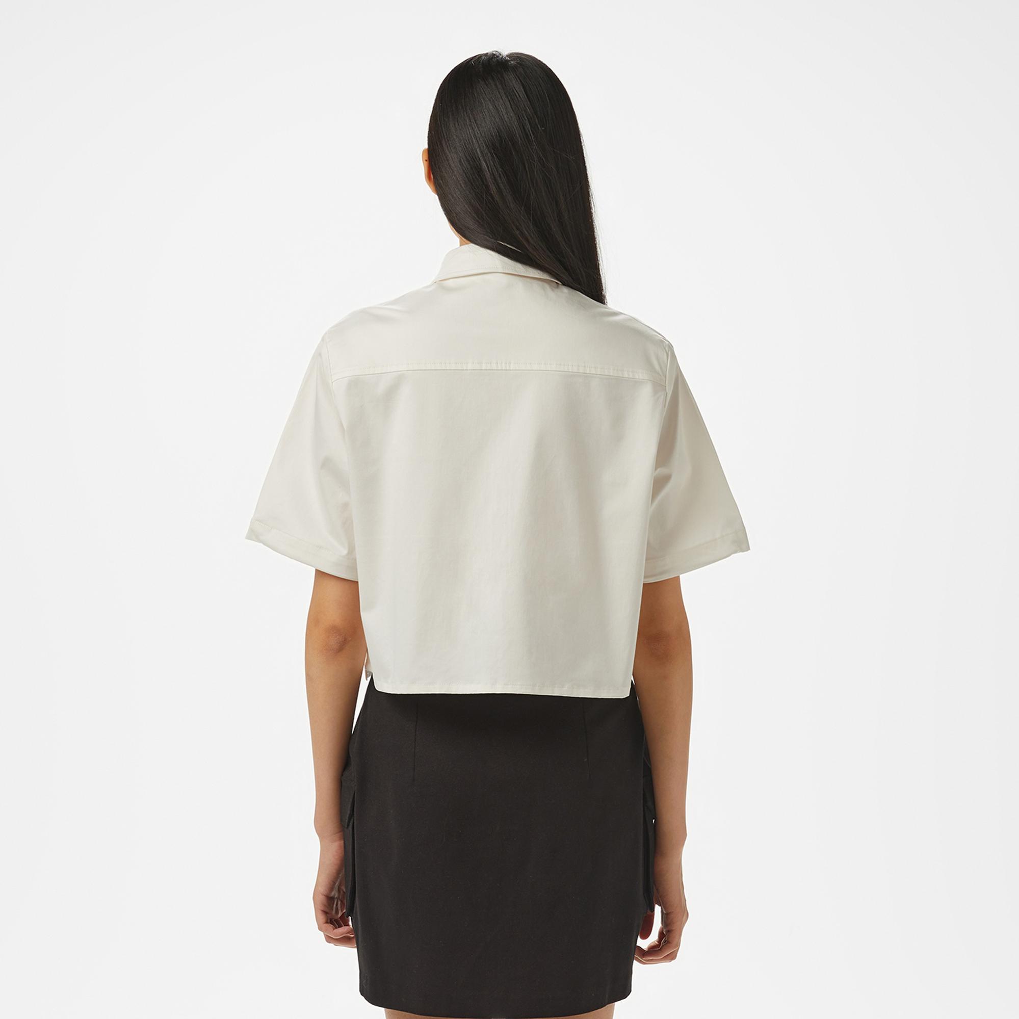 Lacoste Kadın Regular Fit Yarım Kol Krem Gömlek