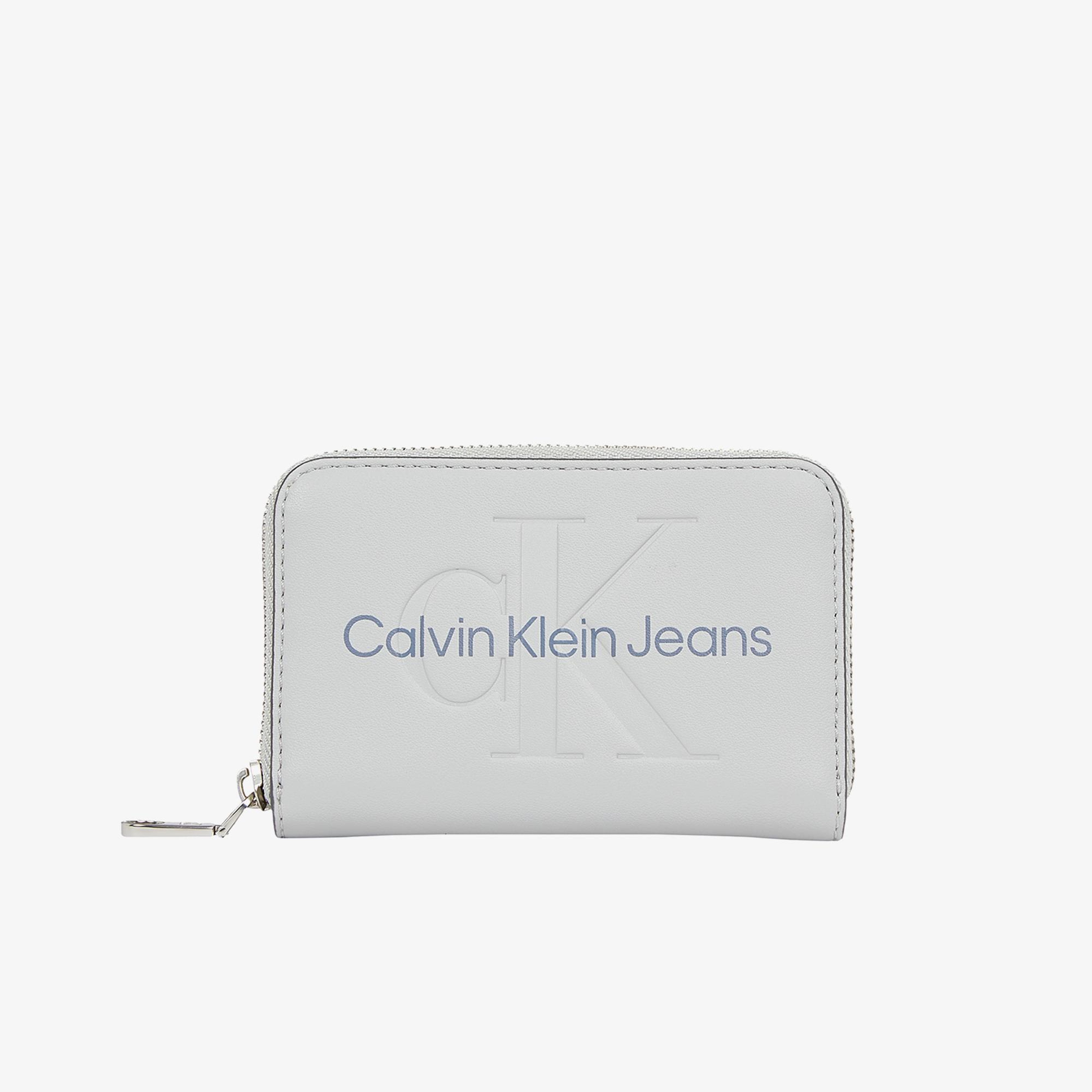 Calvin Klein Sculpted Med Zip Around Mono Kadın Gri Cüzdan
