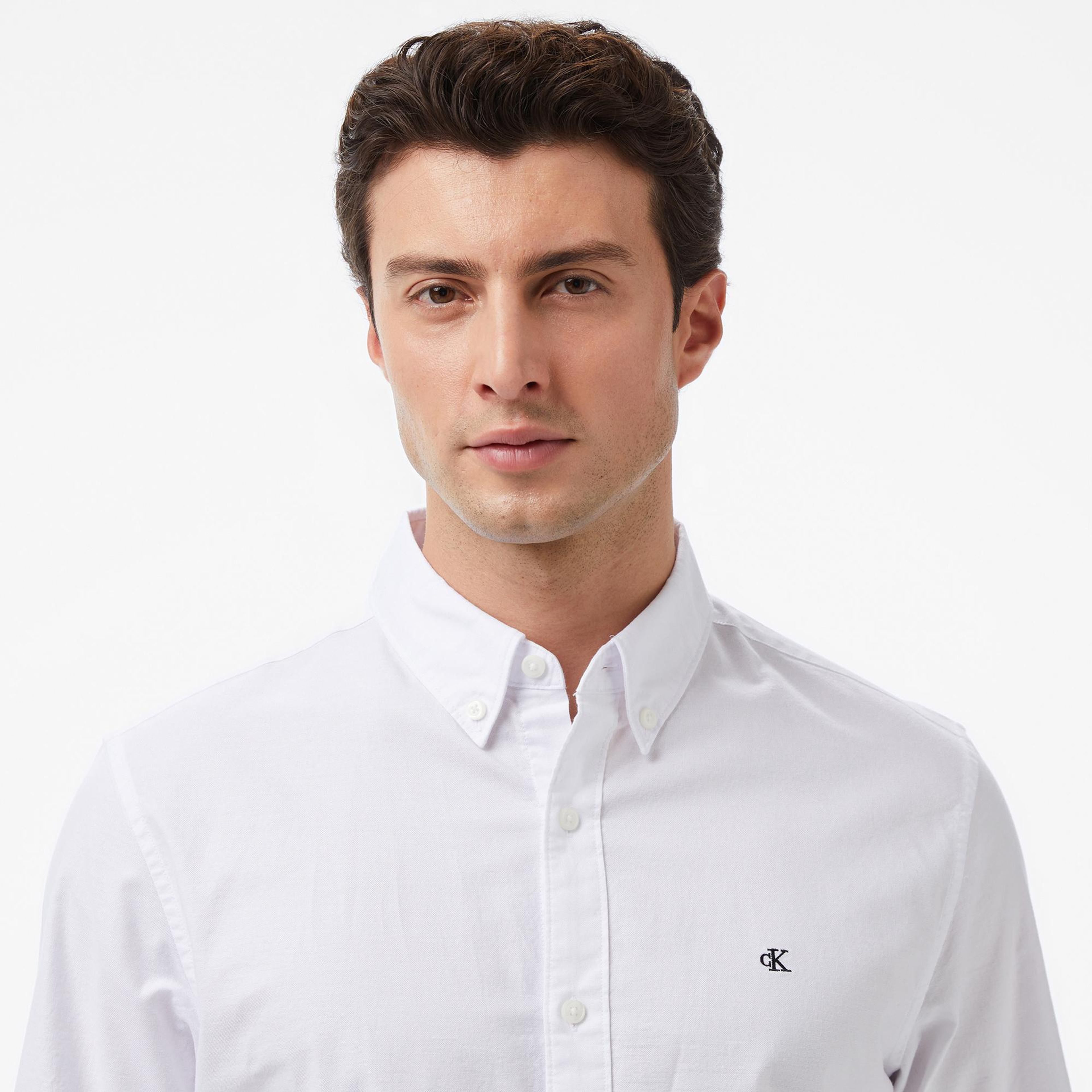 Calvin Klein Solid Oxford Classic Erkek Beyaz Gömlek