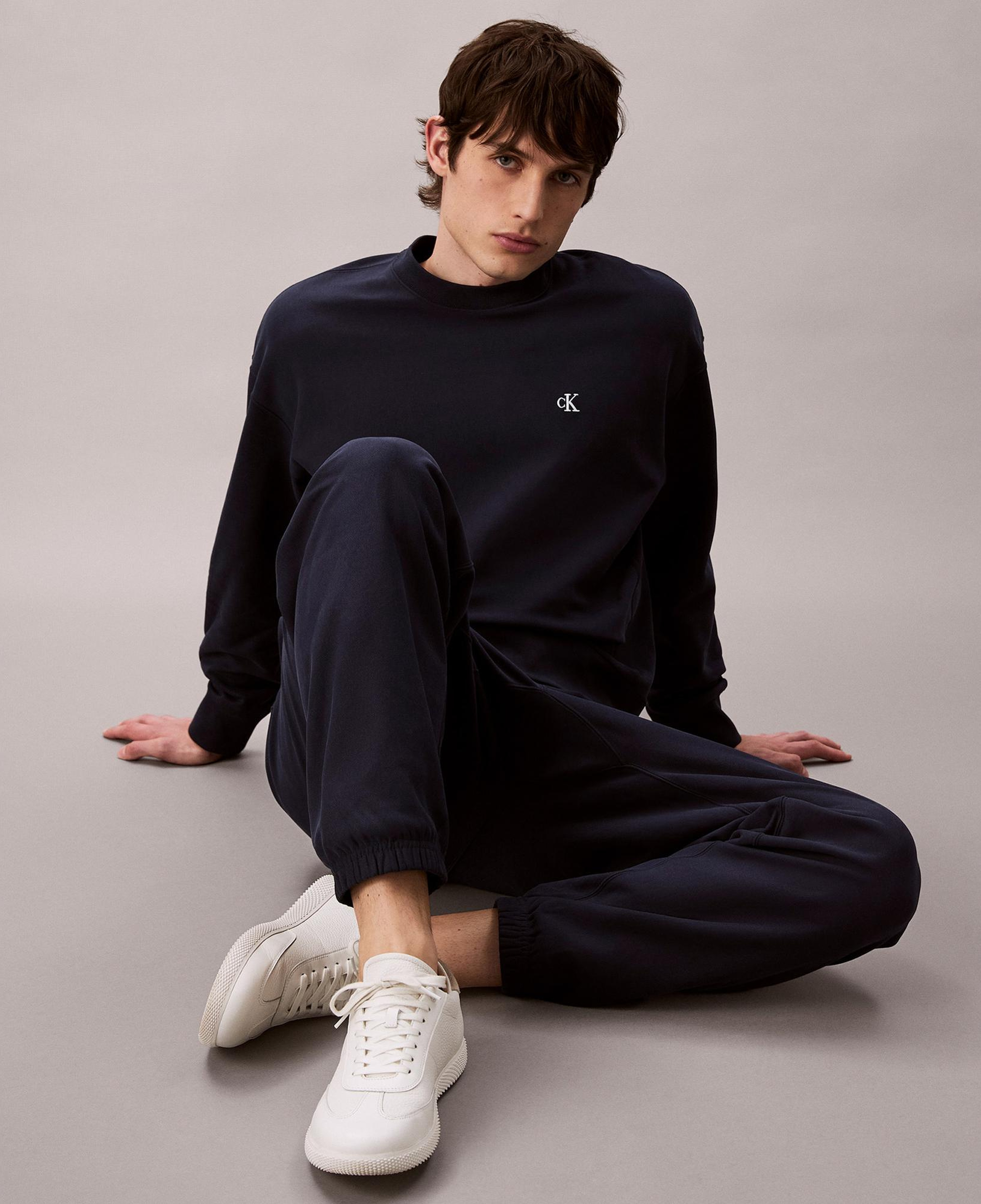 Calvin Klein Premium Terry Monogram Jogger Erkek Lacivert Eşofman Altı