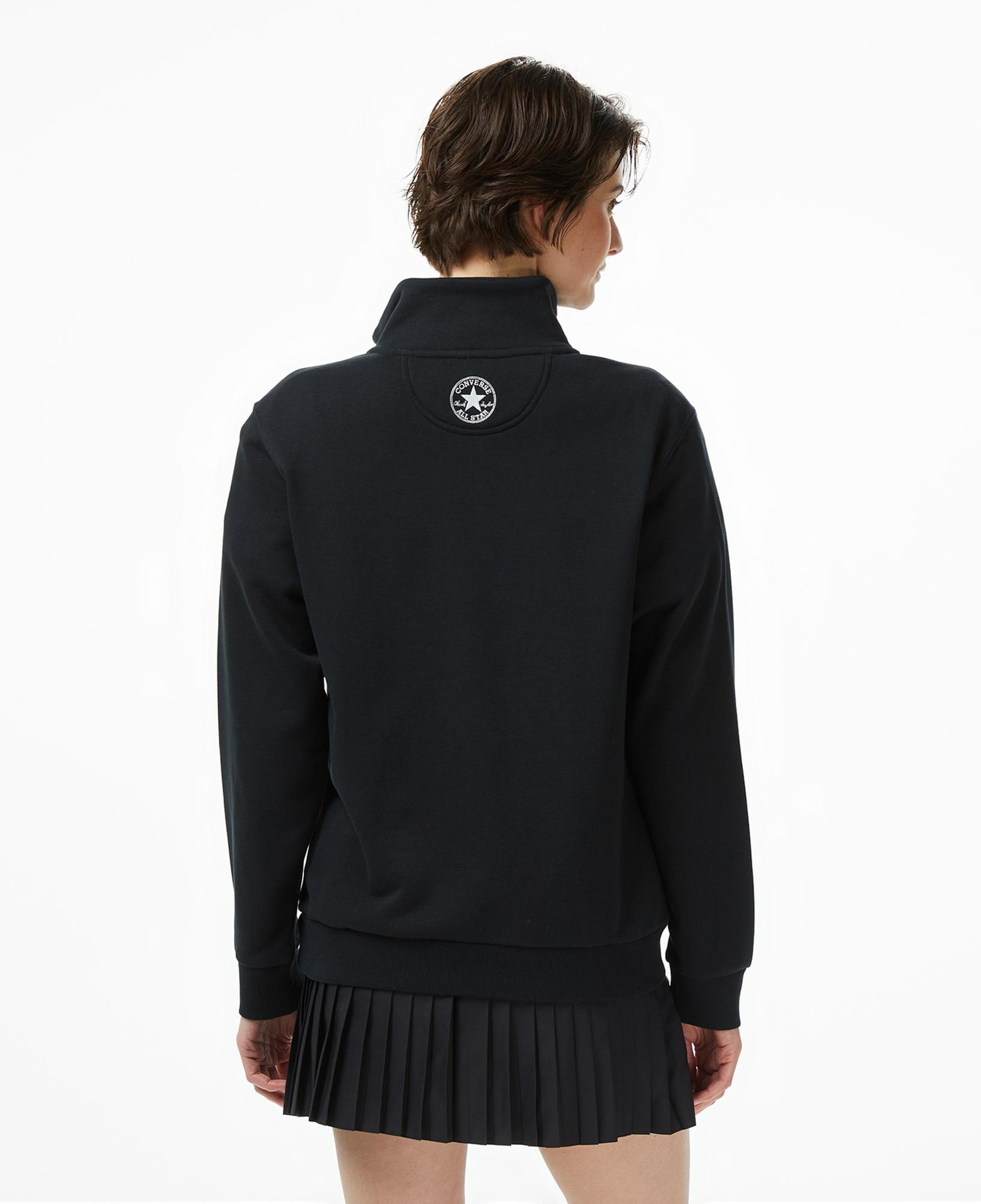 Converse Erkek Yarım Fermuarlı Siyah Sweatshirt