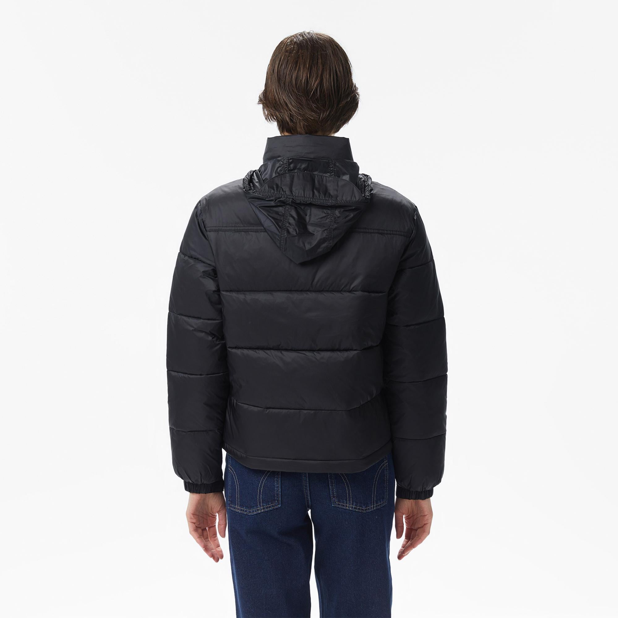 Tommy Jeans Hood Essentials Kadın Puffer Siyah Mont